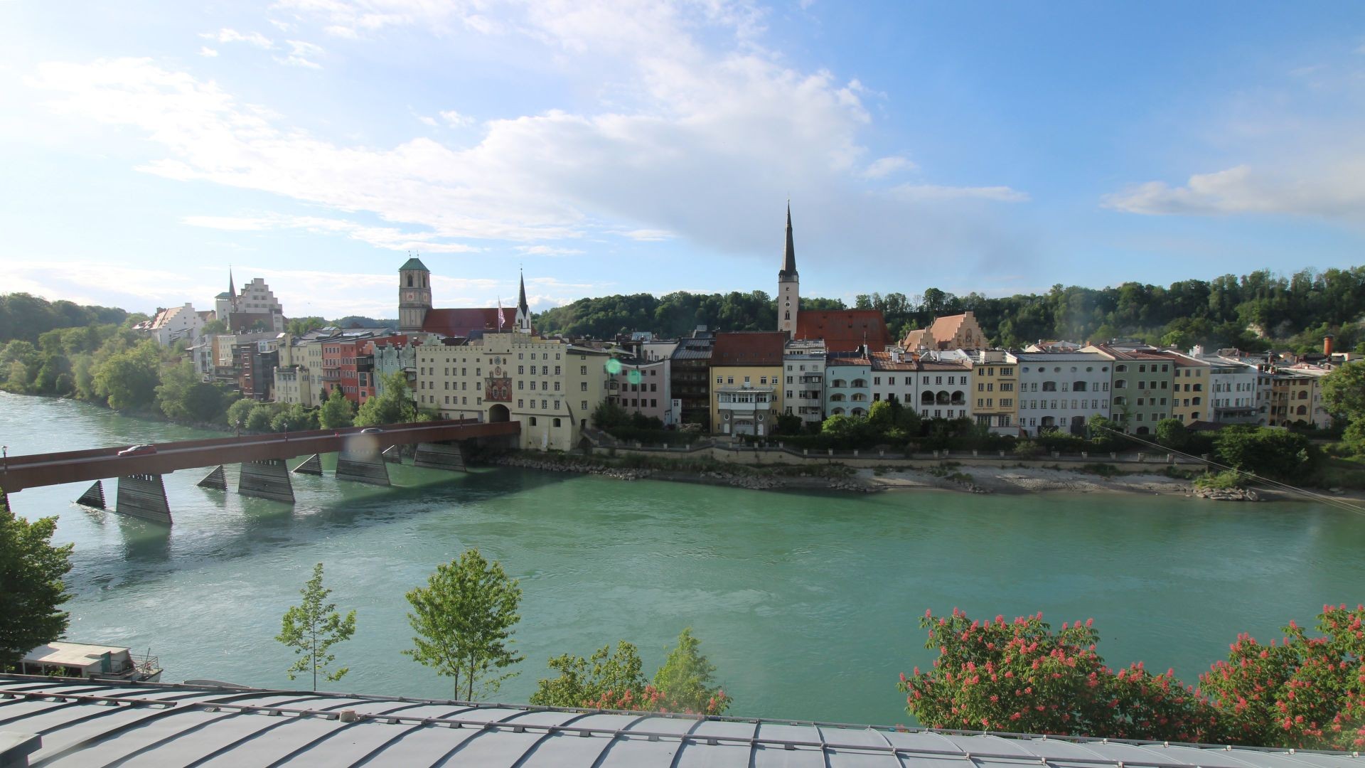 Archiv Foto Webcam Rote Brücke und Brucktor Wasserburg am Inn