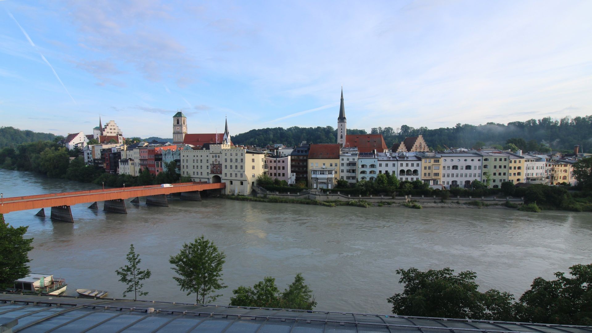 Archiv Foto Webcam Rote Brücke und Brucktor Wasserburg am Inn