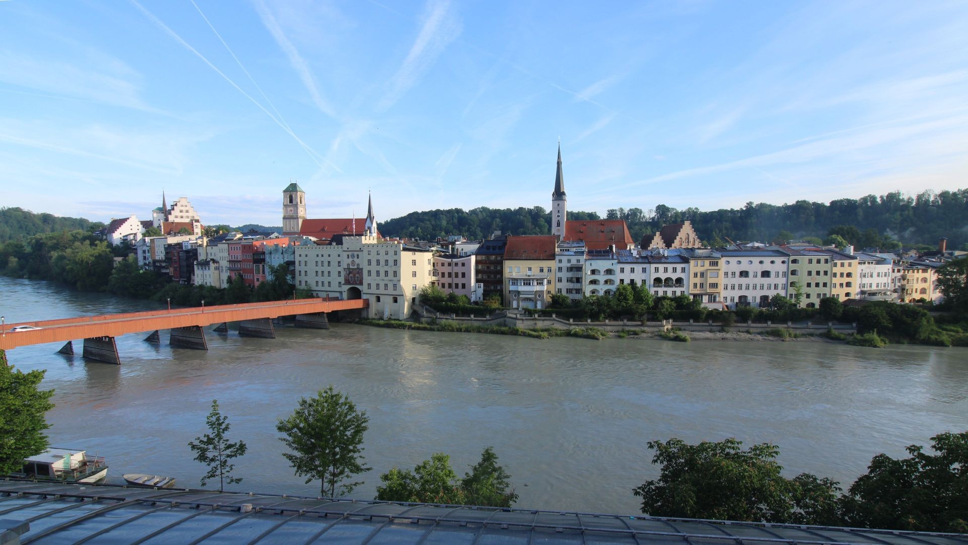 Archiv Foto Webcam Rote Brücke und Brucktor Wasserburg am Inn