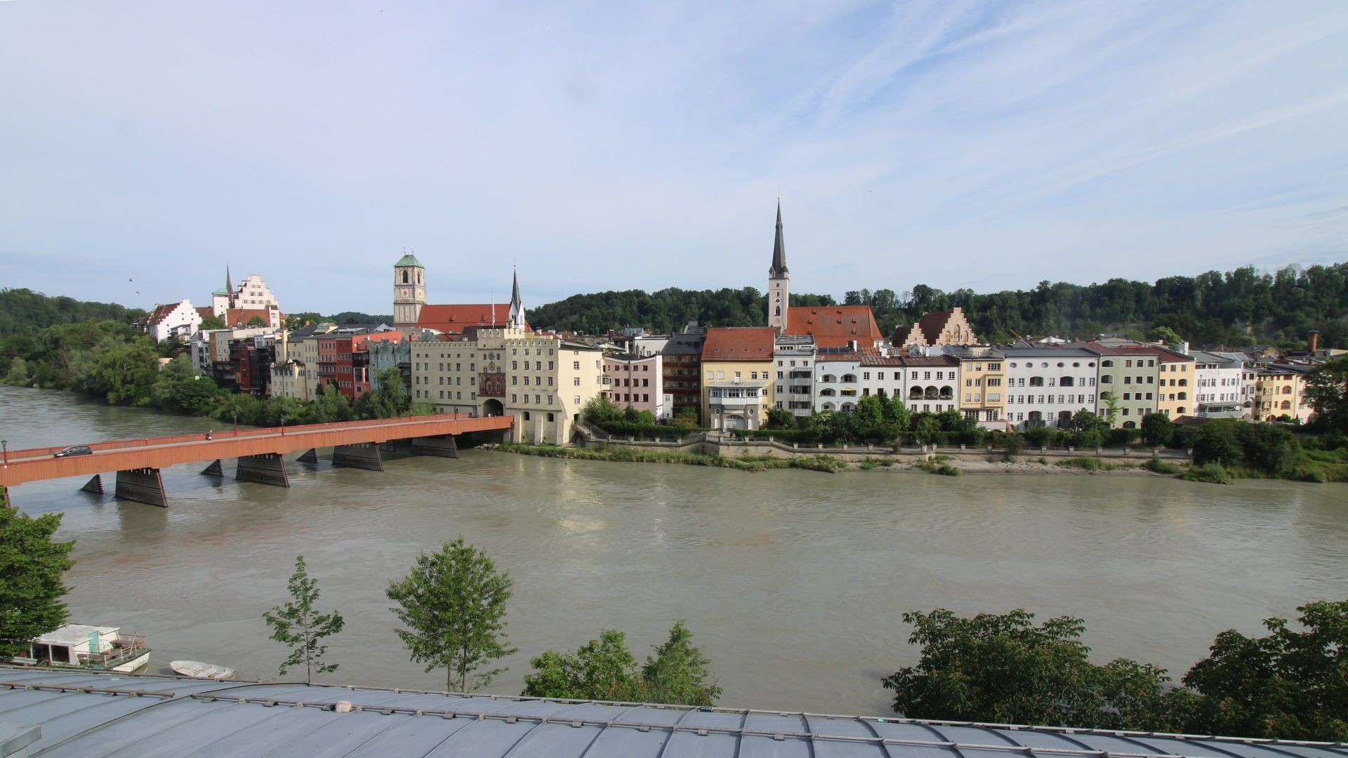 Archiv Foto Webcam Rote Brücke und Brucktor Wasserburg am Inn