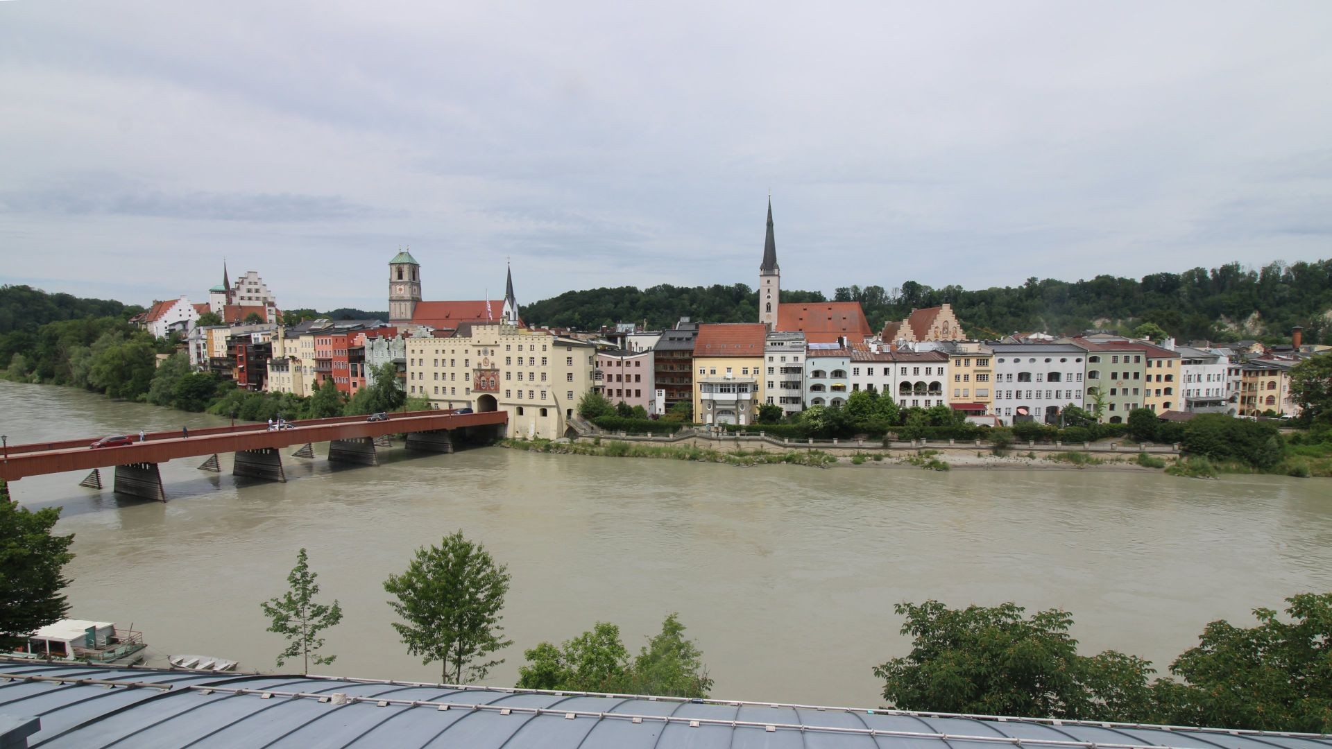 Archiv Foto Webcam Rote Brücke und Brucktor Wasserburg am Inn