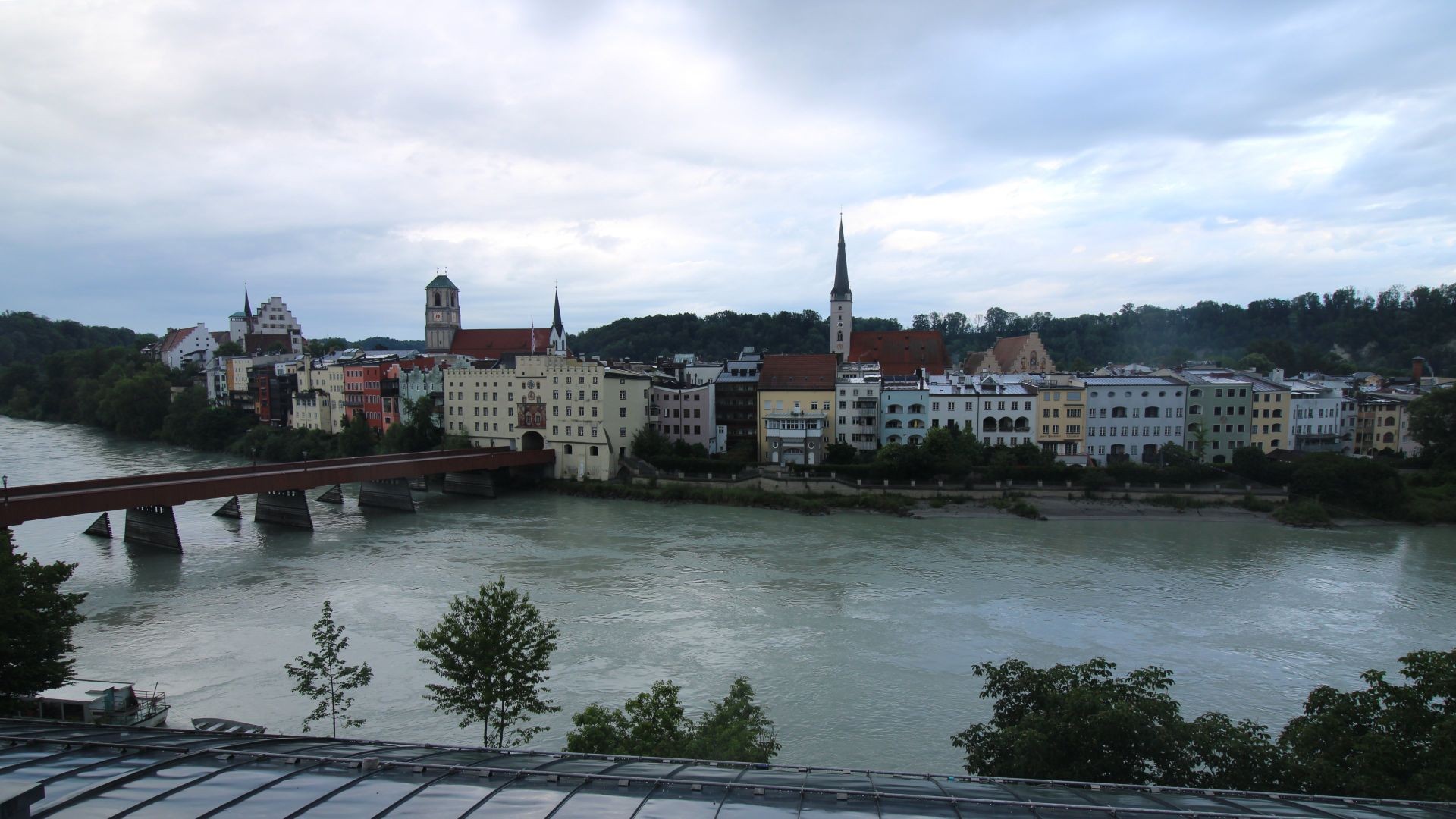Archiv Foto Webcam Rote Brücke und Brucktor Wasserburg am Inn