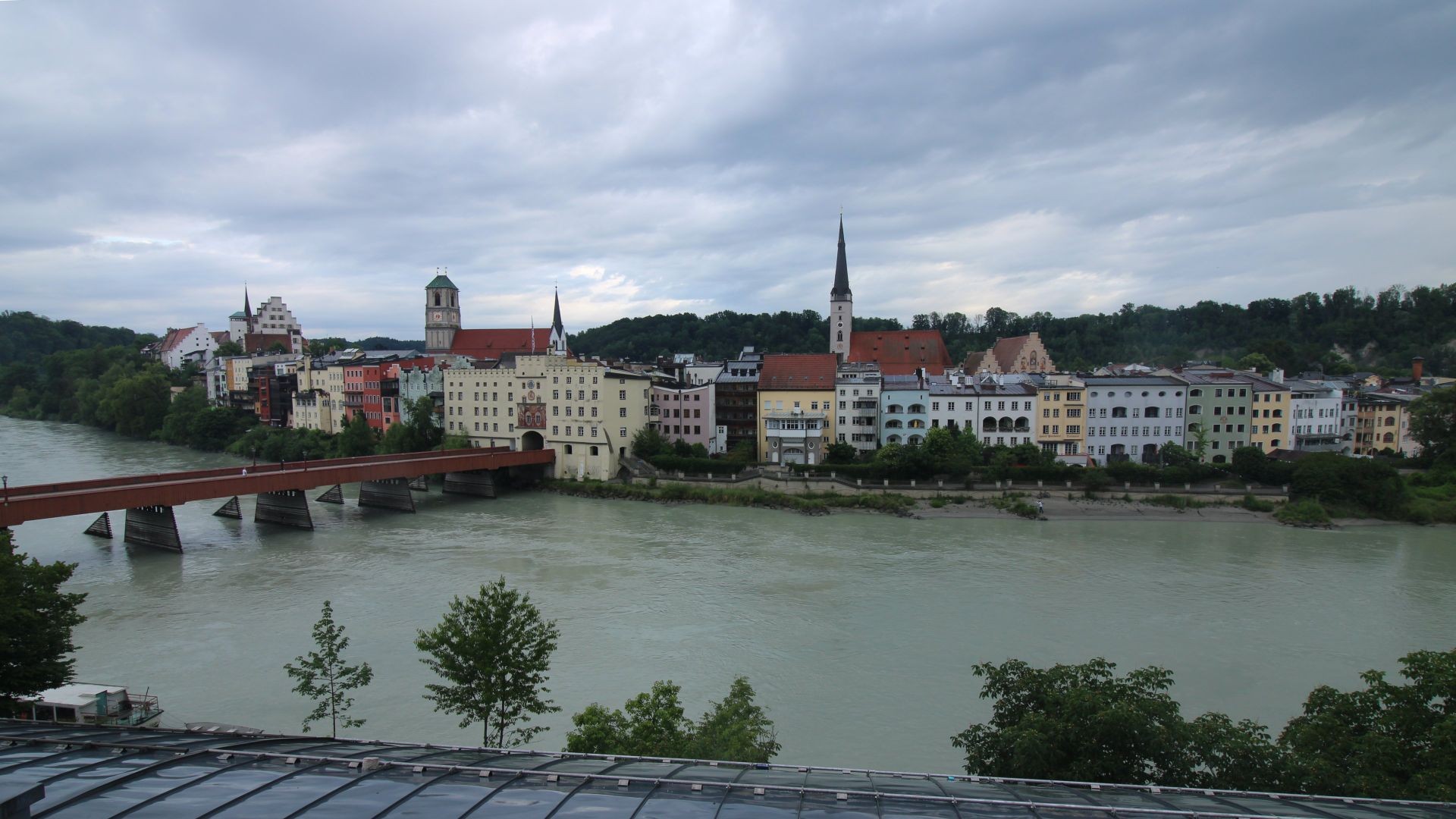 Archiv Foto Webcam Rote Brücke und Brucktor Wasserburg am Inn