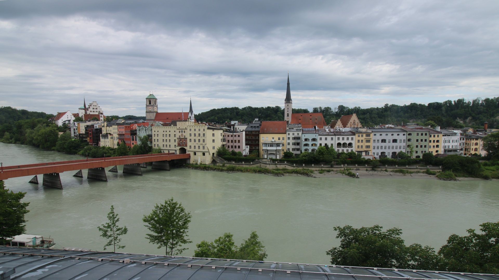 Archiv Foto Webcam Rote Brücke und Brucktor Wasserburg am Inn