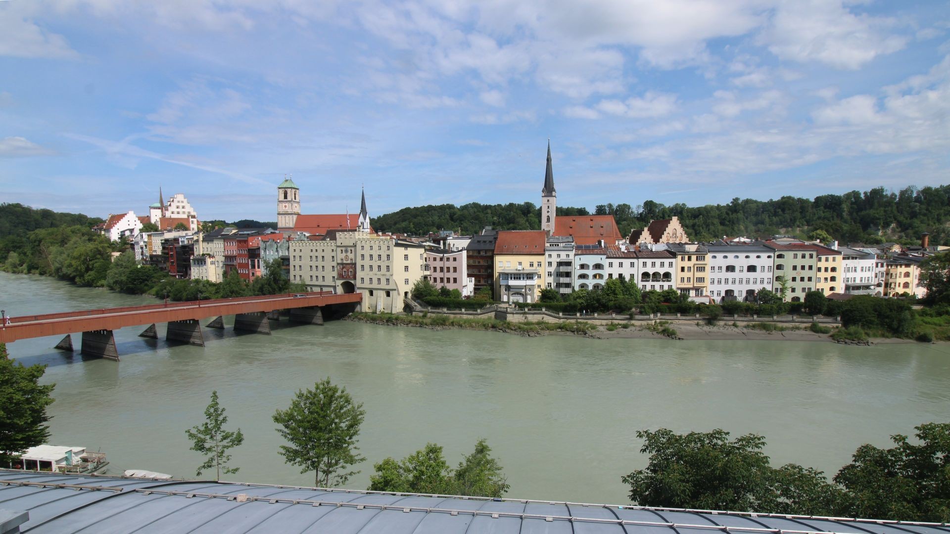 Archiv Foto Webcam Rote Brücke und Brucktor Wasserburg am Inn