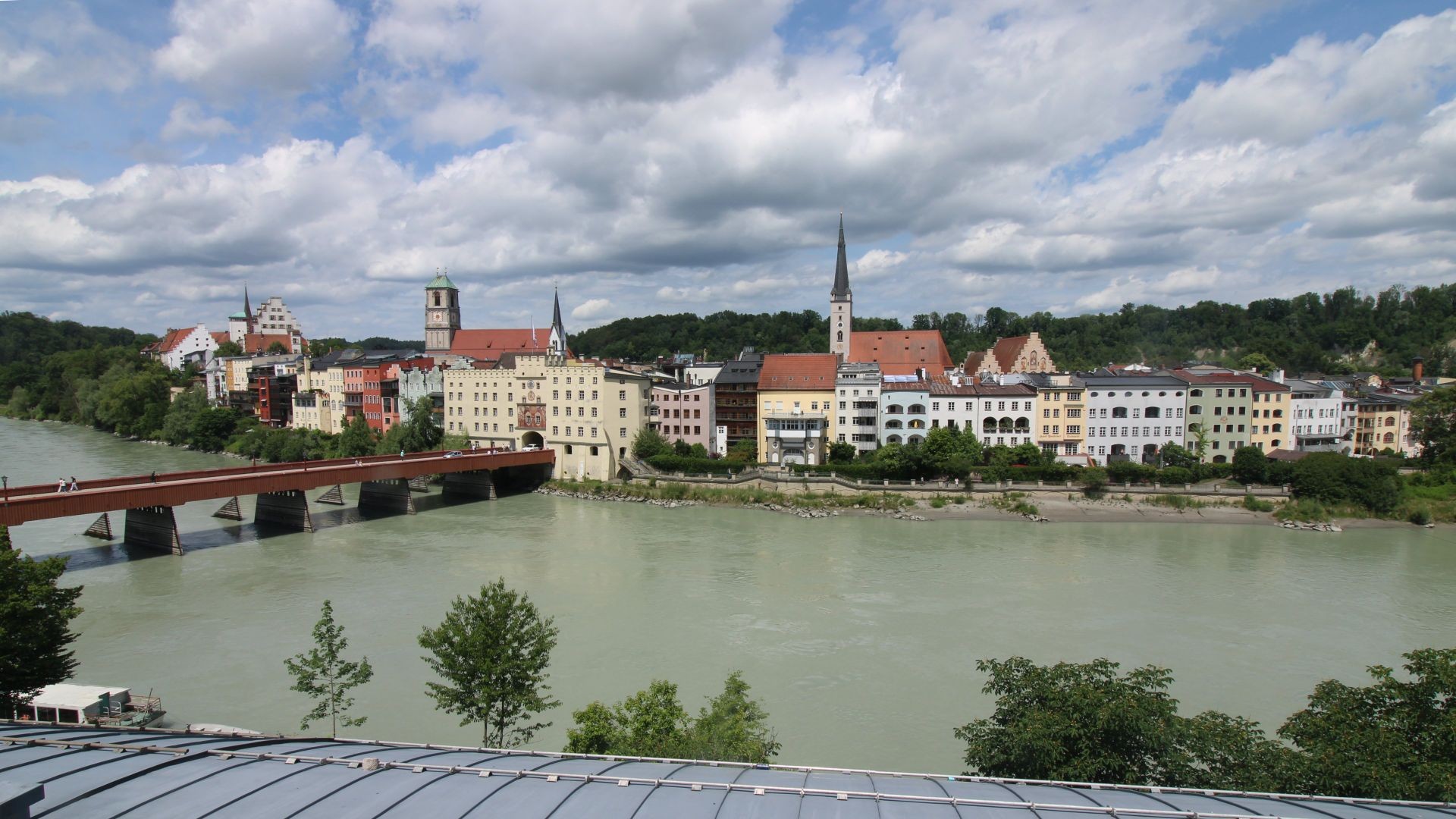 Archiv Foto Webcam Rote Brücke und Brucktor Wasserburg am Inn