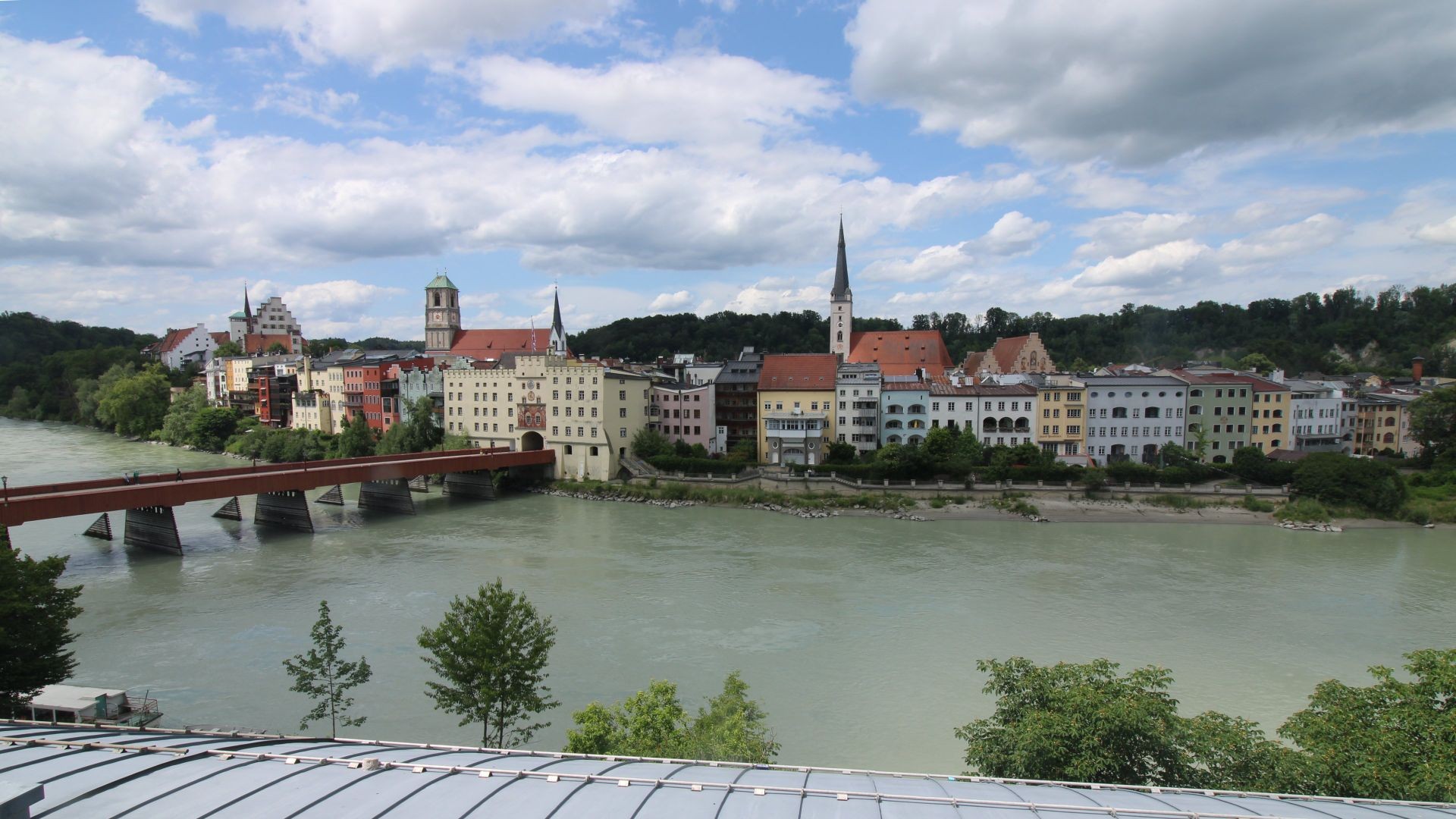 Archiv Foto Webcam Rote Brücke und Brucktor Wasserburg am Inn