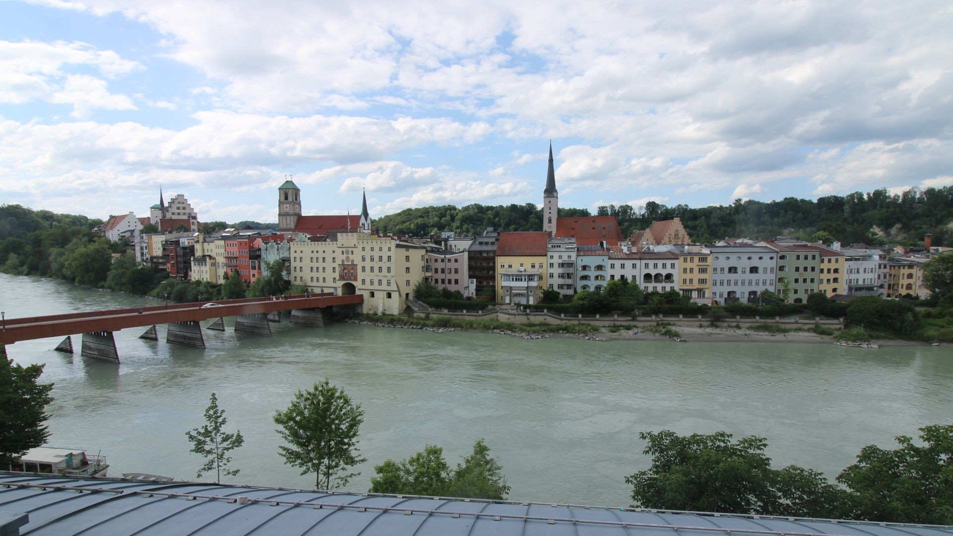 Archiv Foto Webcam Rote Brücke und Brucktor Wasserburg am Inn