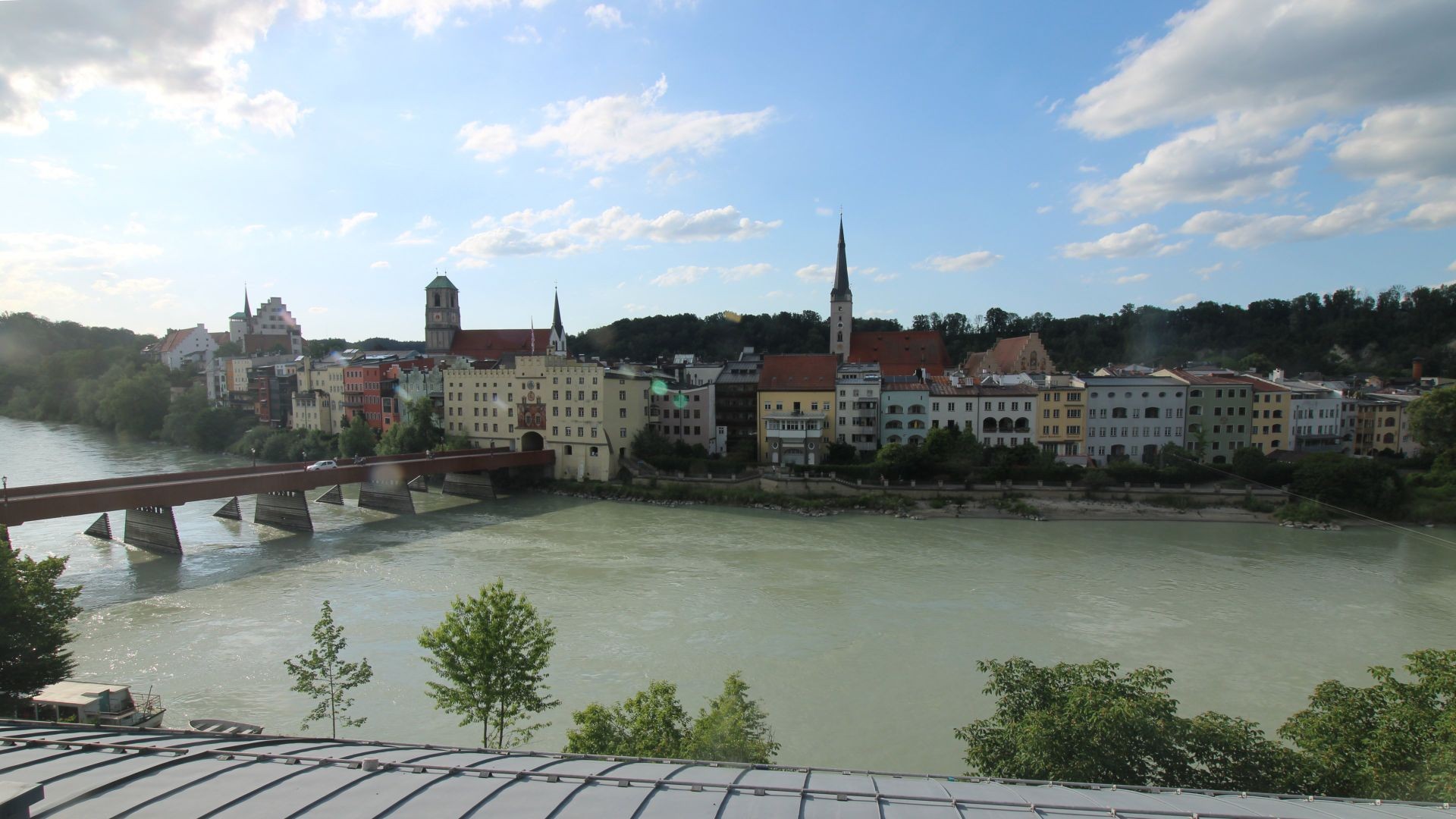 Archiv Foto Webcam Rote Brücke und Brucktor Wasserburg am Inn