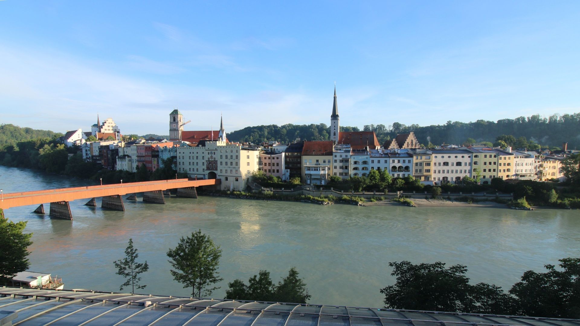 Archiv Foto Webcam Rote Brücke und Brucktor Wasserburg am Inn
