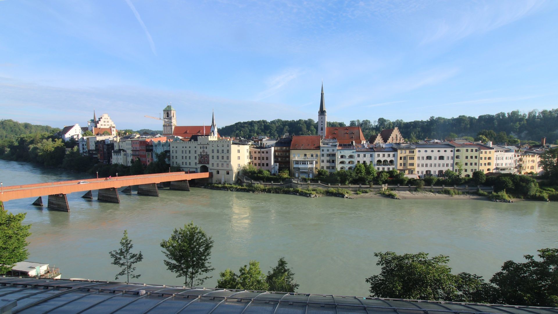 Archiv Foto Webcam Rote Brücke und Brucktor Wasserburg am Inn