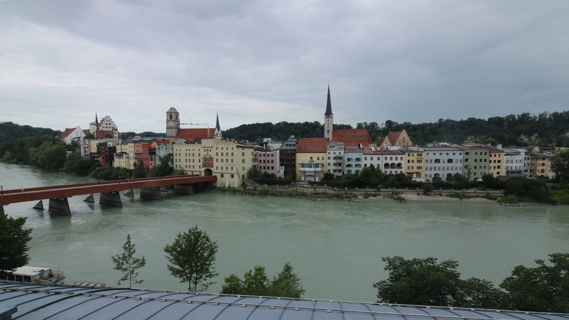 Archiv Foto Webcam Rote Brücke und Brucktor Wasserburg am Inn