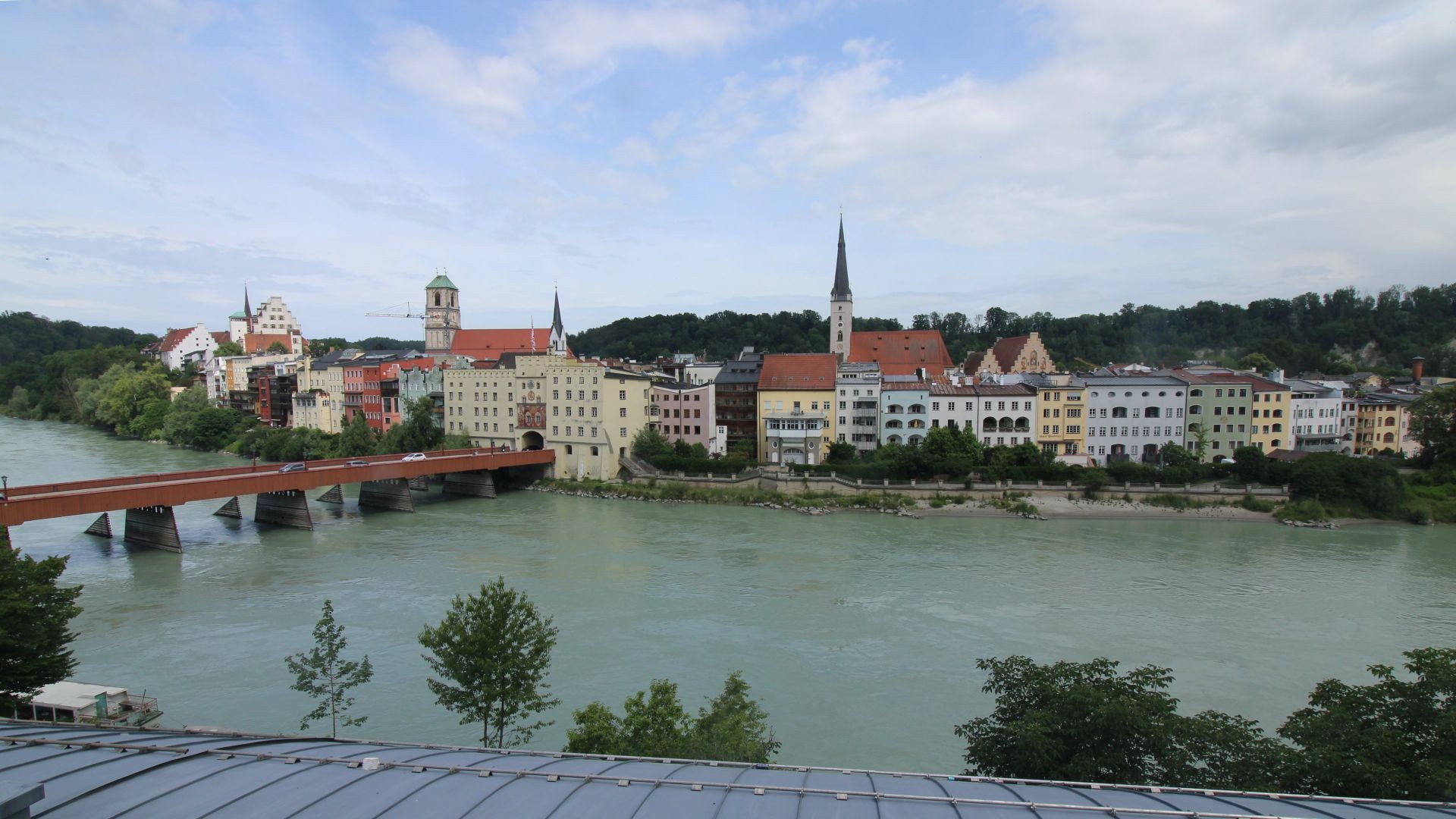 Archiv Foto Webcam Rote Brücke und Brucktor Wasserburg am Inn