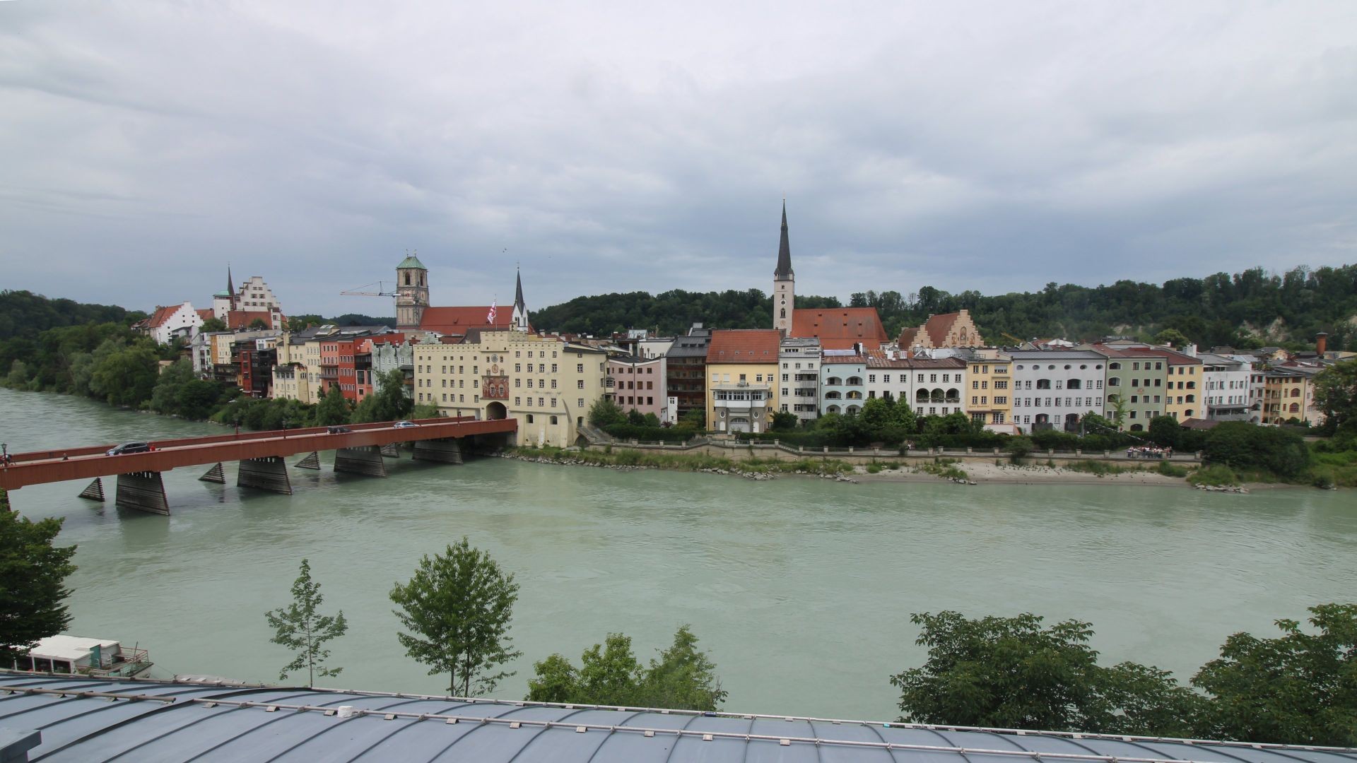 Archiv Foto Webcam Rote Brücke und Brucktor Wasserburg am Inn
