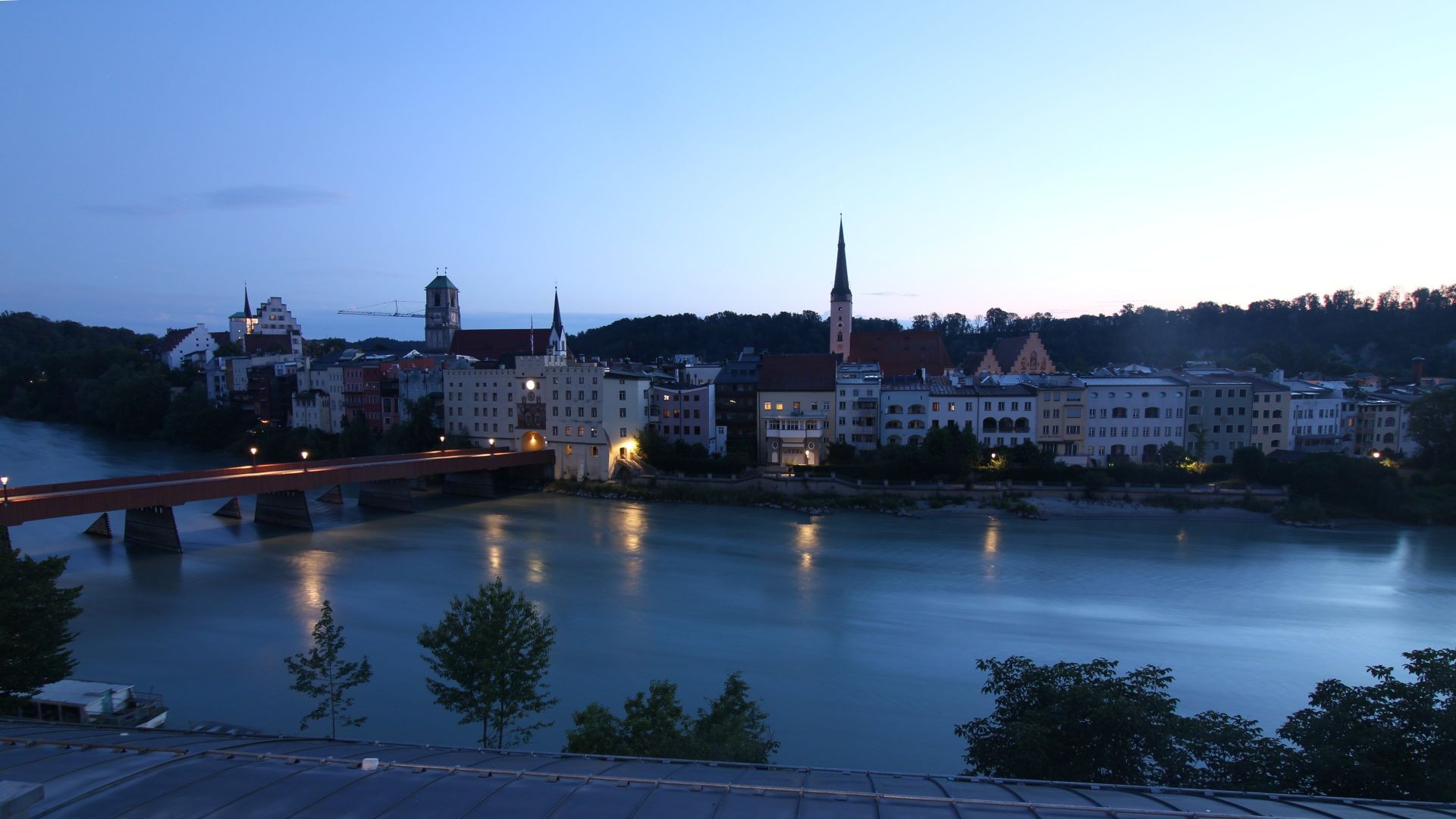 Archiv Foto Webcam Rote Brücke und Brucktor Wasserburg am Inn