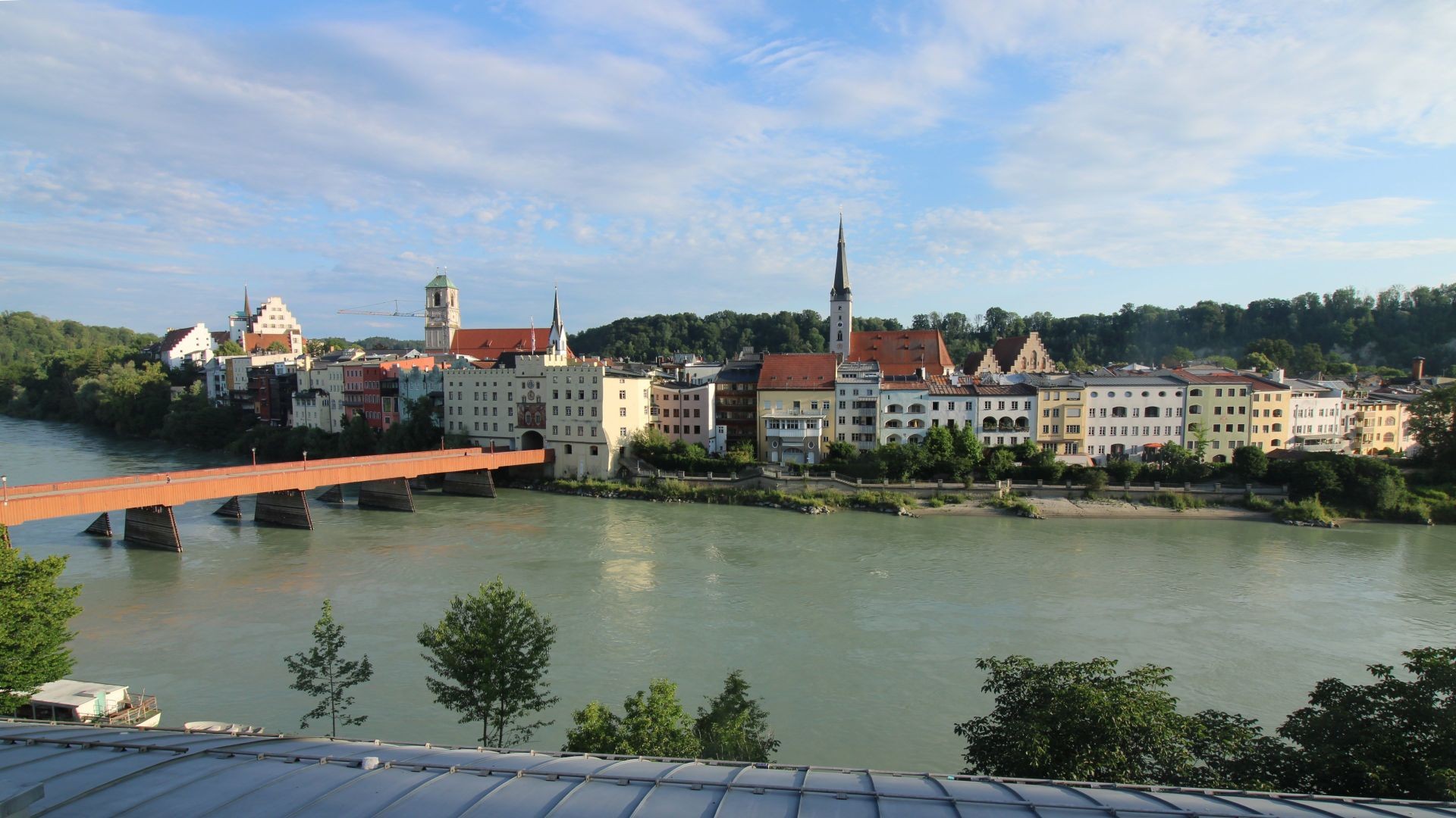 Archiv Foto Webcam Rote Brücke und Brucktor Wasserburg am Inn