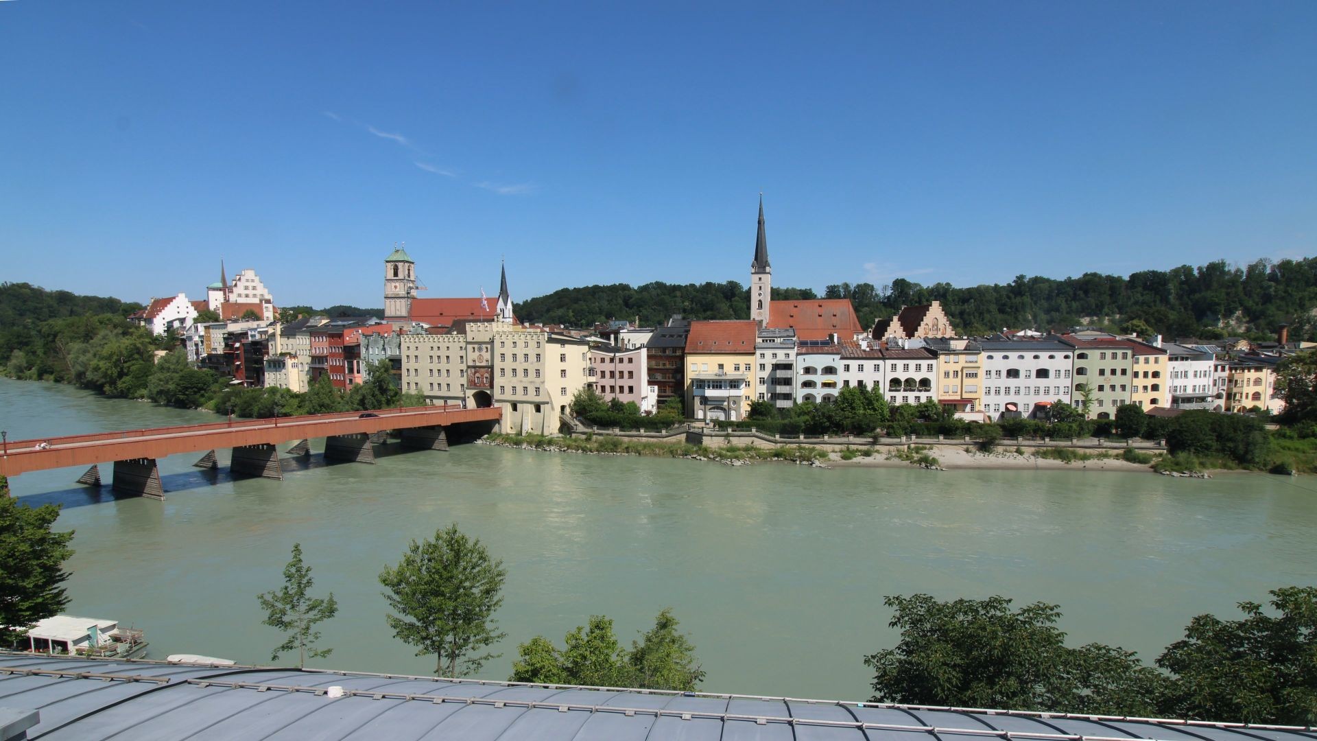 Archiv Foto Webcam Rote Brücke und Brucktor Wasserburg am Inn