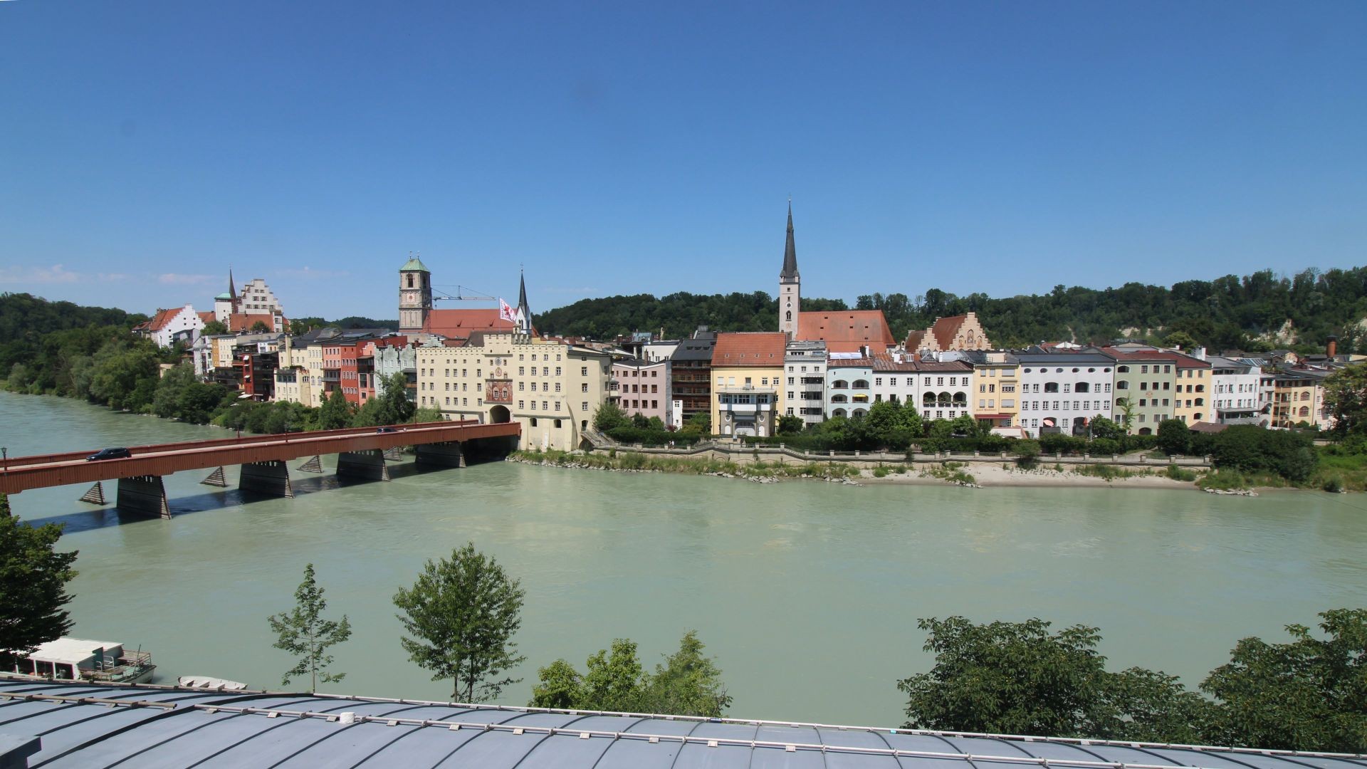 Archiv Foto Webcam Rote Brücke und Brucktor Wasserburg am Inn