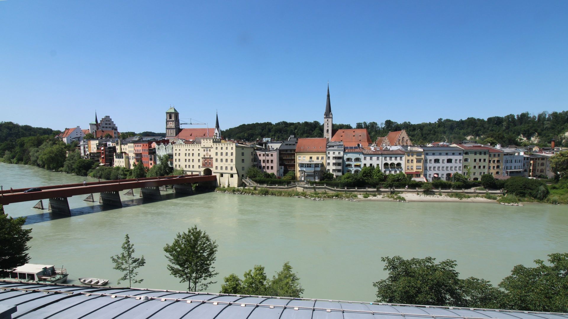 Archiv Foto Webcam Rote Brücke und Brucktor Wasserburg am Inn