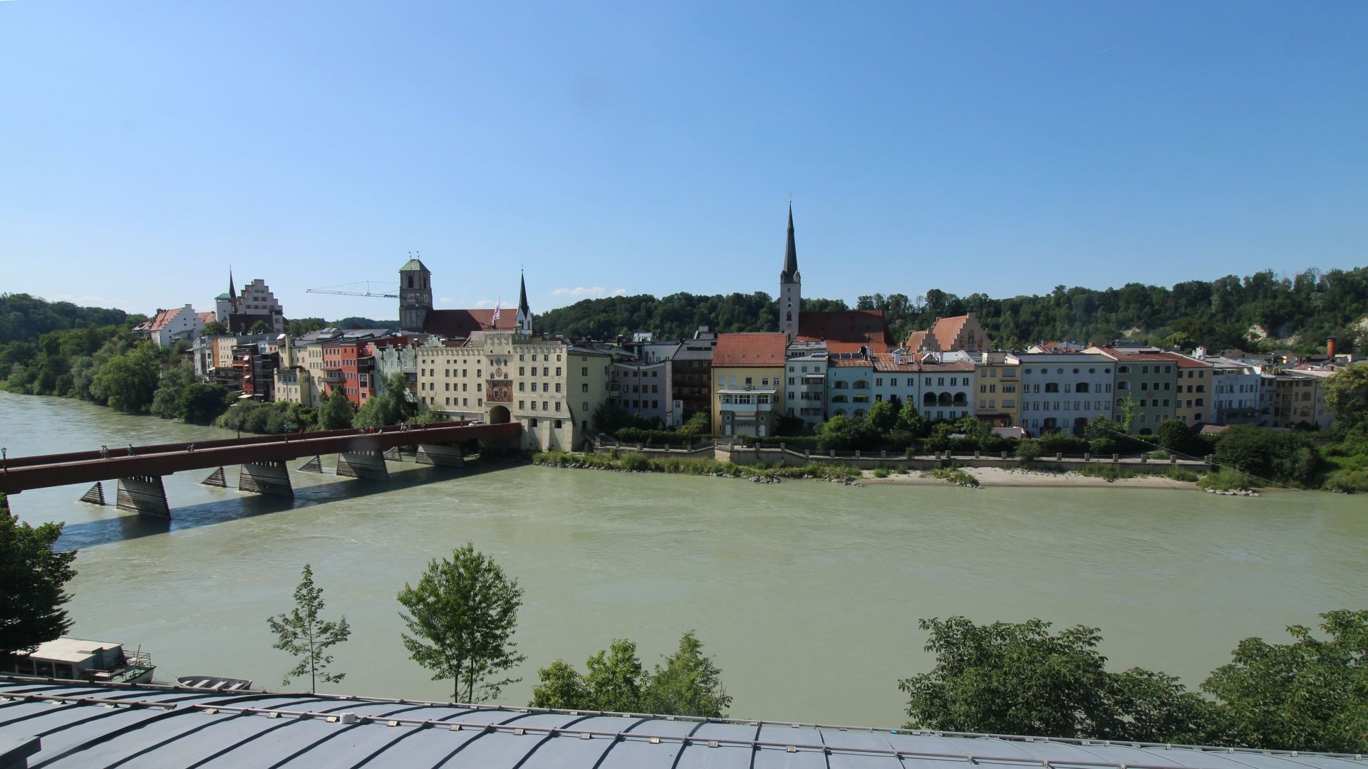 Archiv Foto Webcam Rote Brücke und Brucktor Wasserburg am Inn