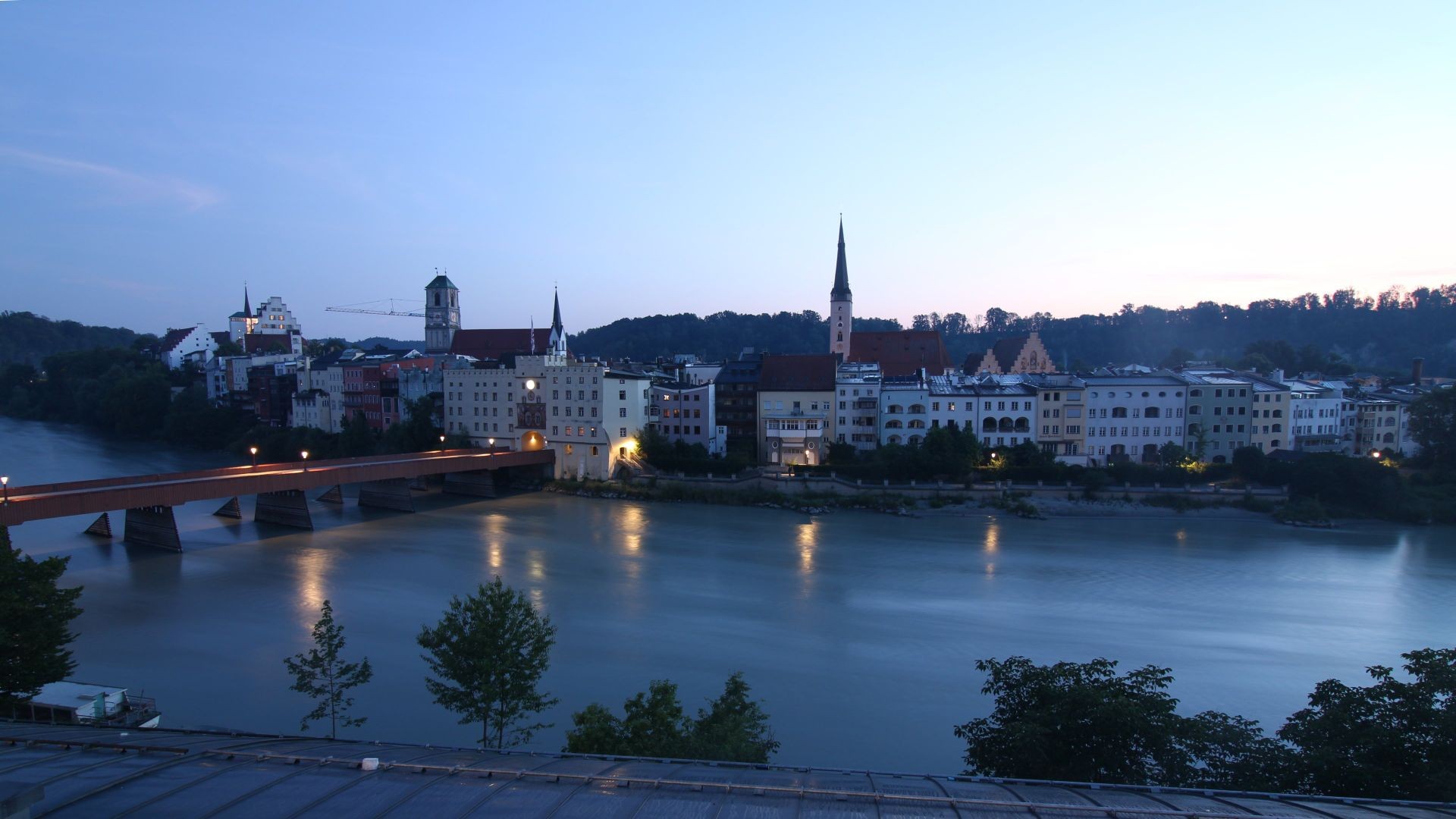 Archiv Foto Webcam Rote Brücke und Brucktor Wasserburg am Inn