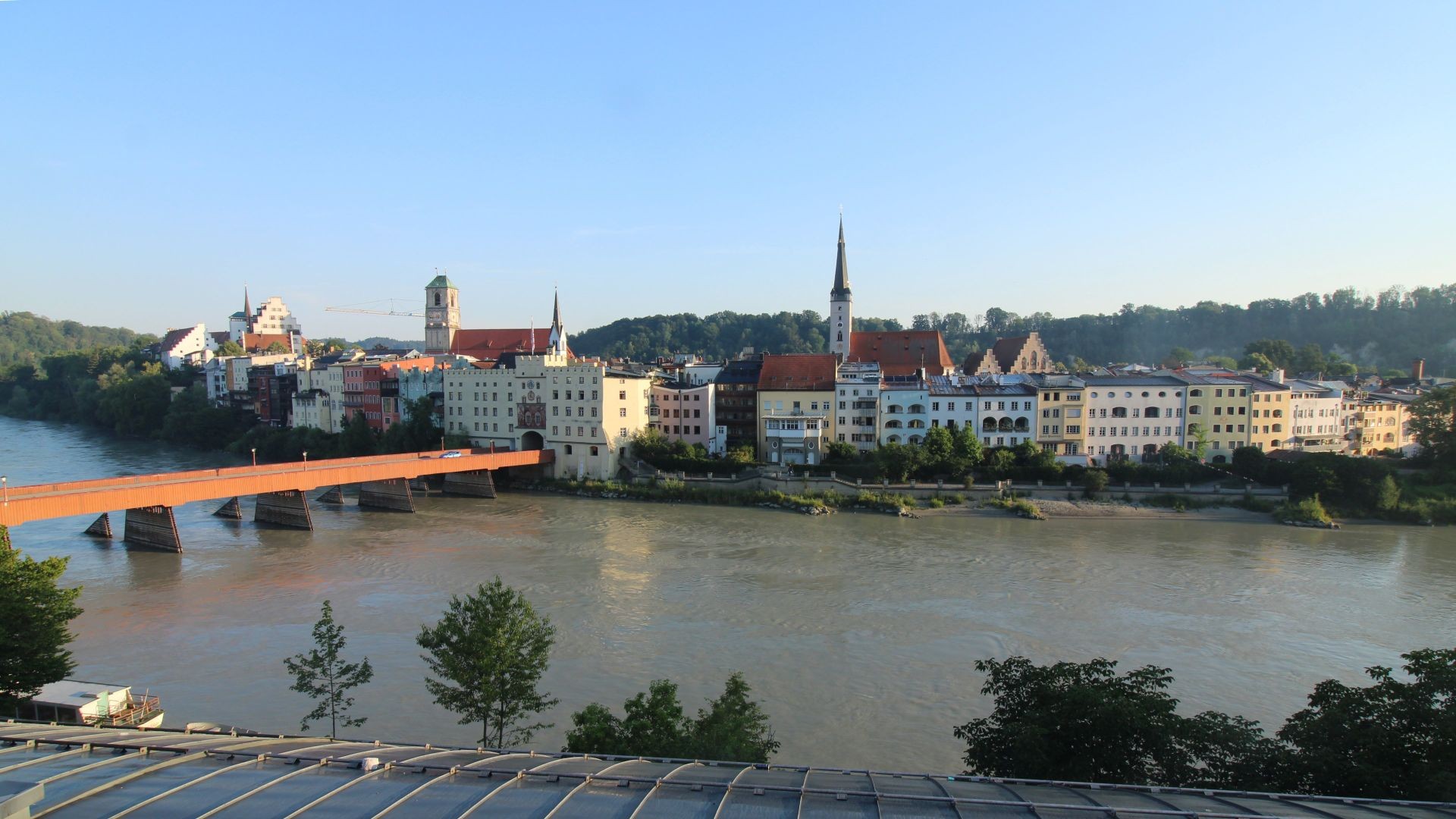 Archiv Foto Webcam Rote Brücke und Brucktor Wasserburg am Inn