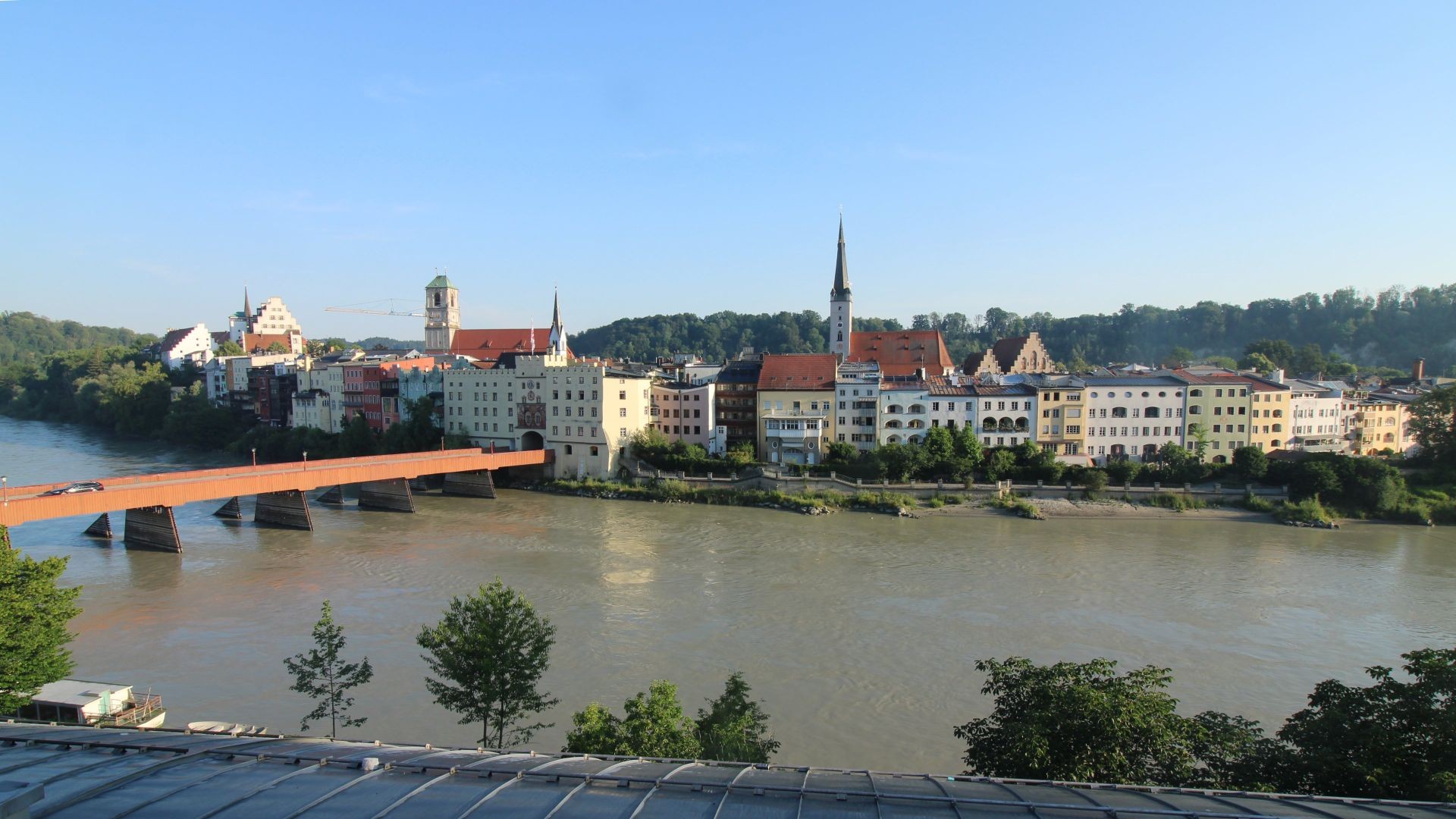 Archiv Foto Webcam Rote Brücke und Brucktor Wasserburg am Inn