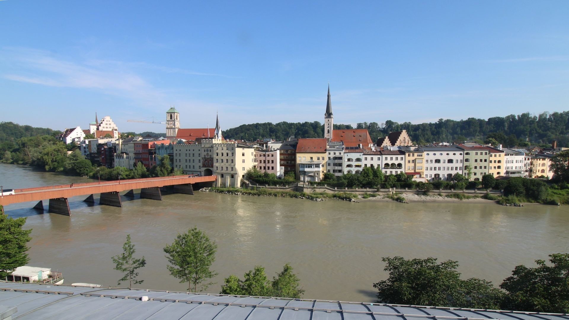 Archiv Foto Webcam Rote Brücke und Brucktor Wasserburg am Inn