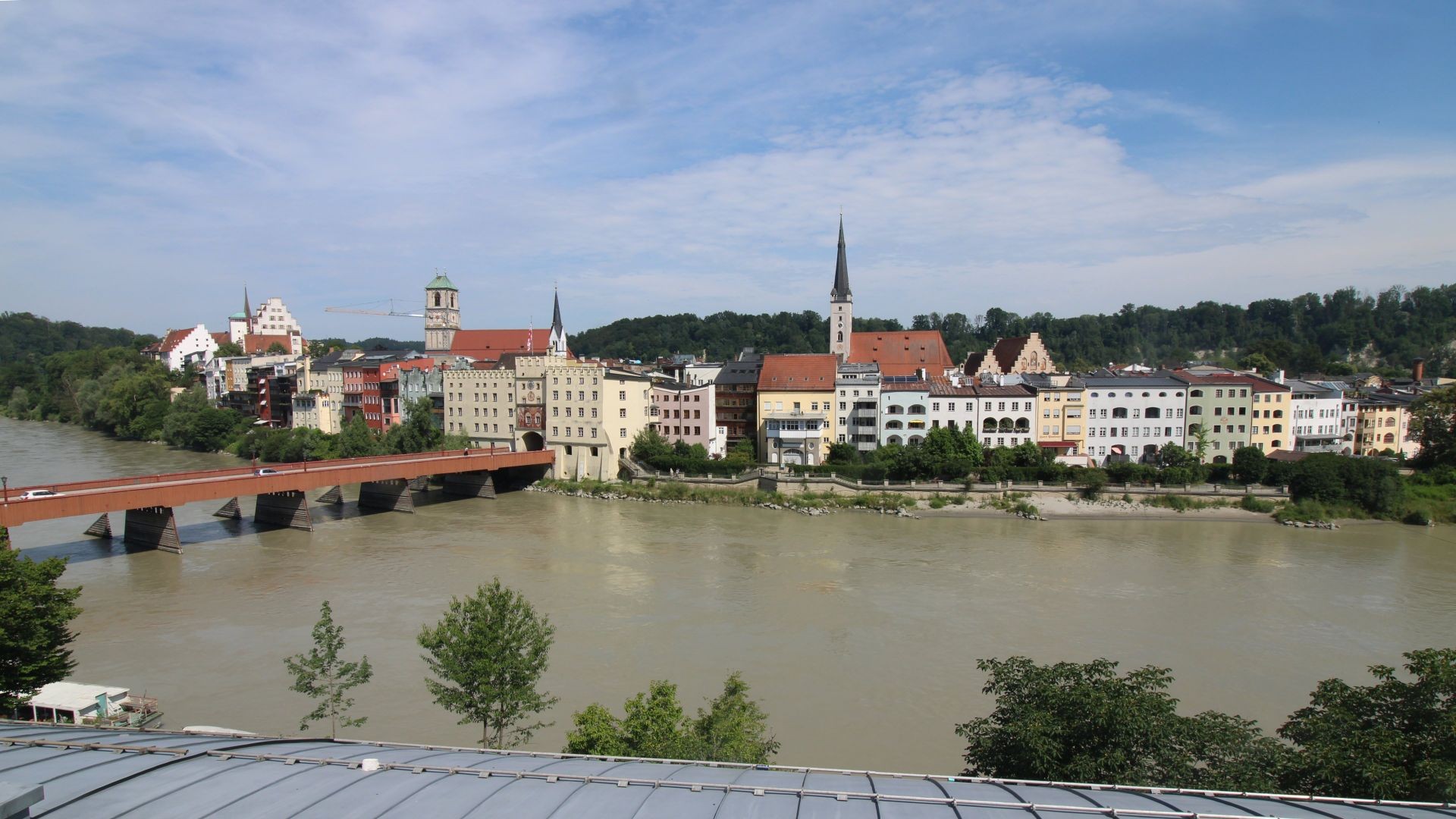 Archiv Foto Webcam Rote Brücke und Brucktor Wasserburg am Inn
