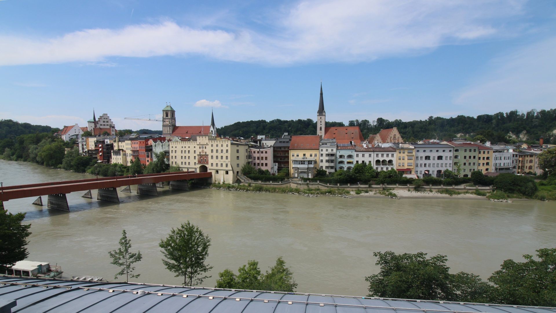 Archiv Foto Webcam Rote Brücke und Brucktor Wasserburg am Inn