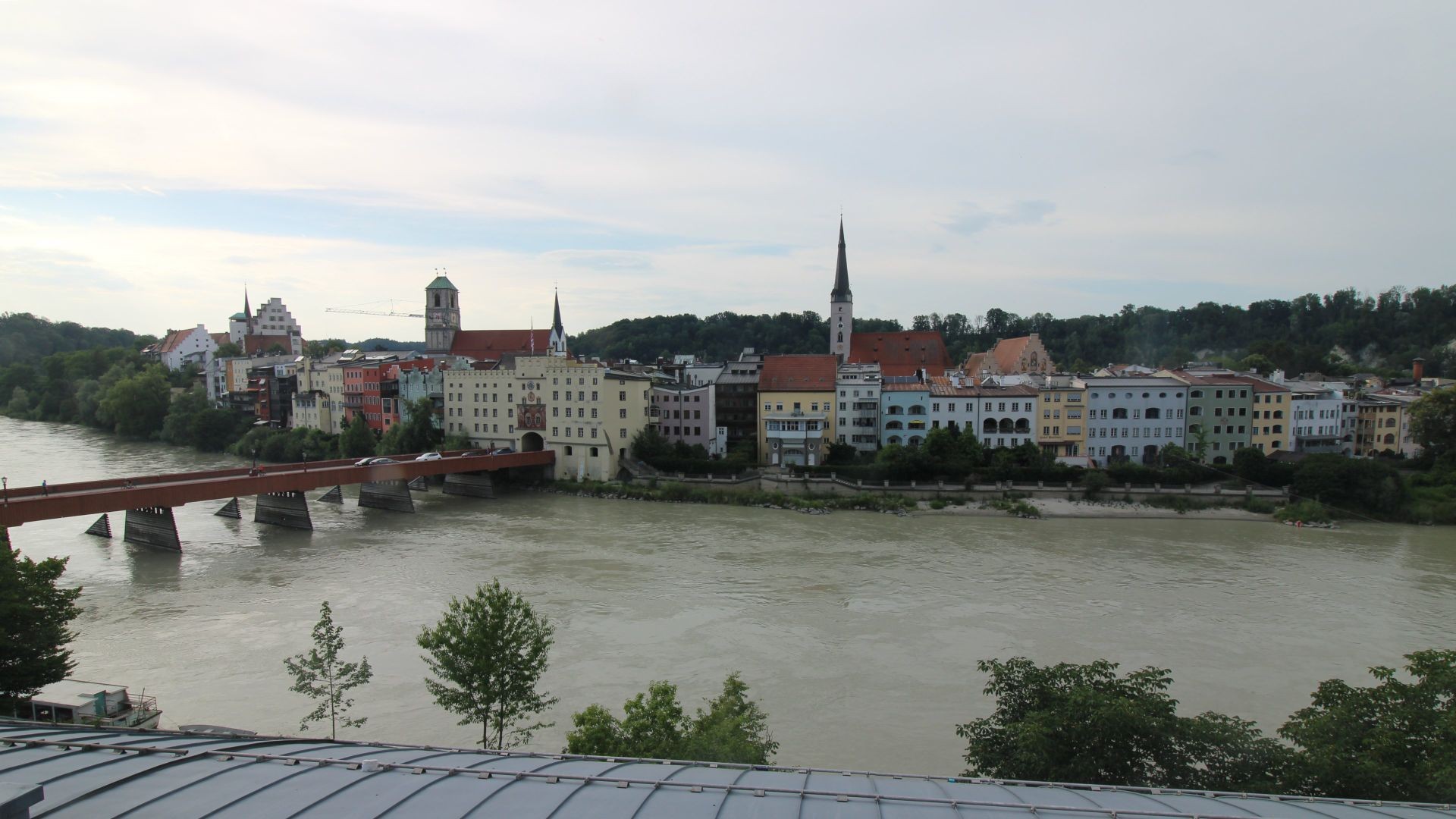 Archiv Foto Webcam Rote Brücke und Brucktor Wasserburg am Inn