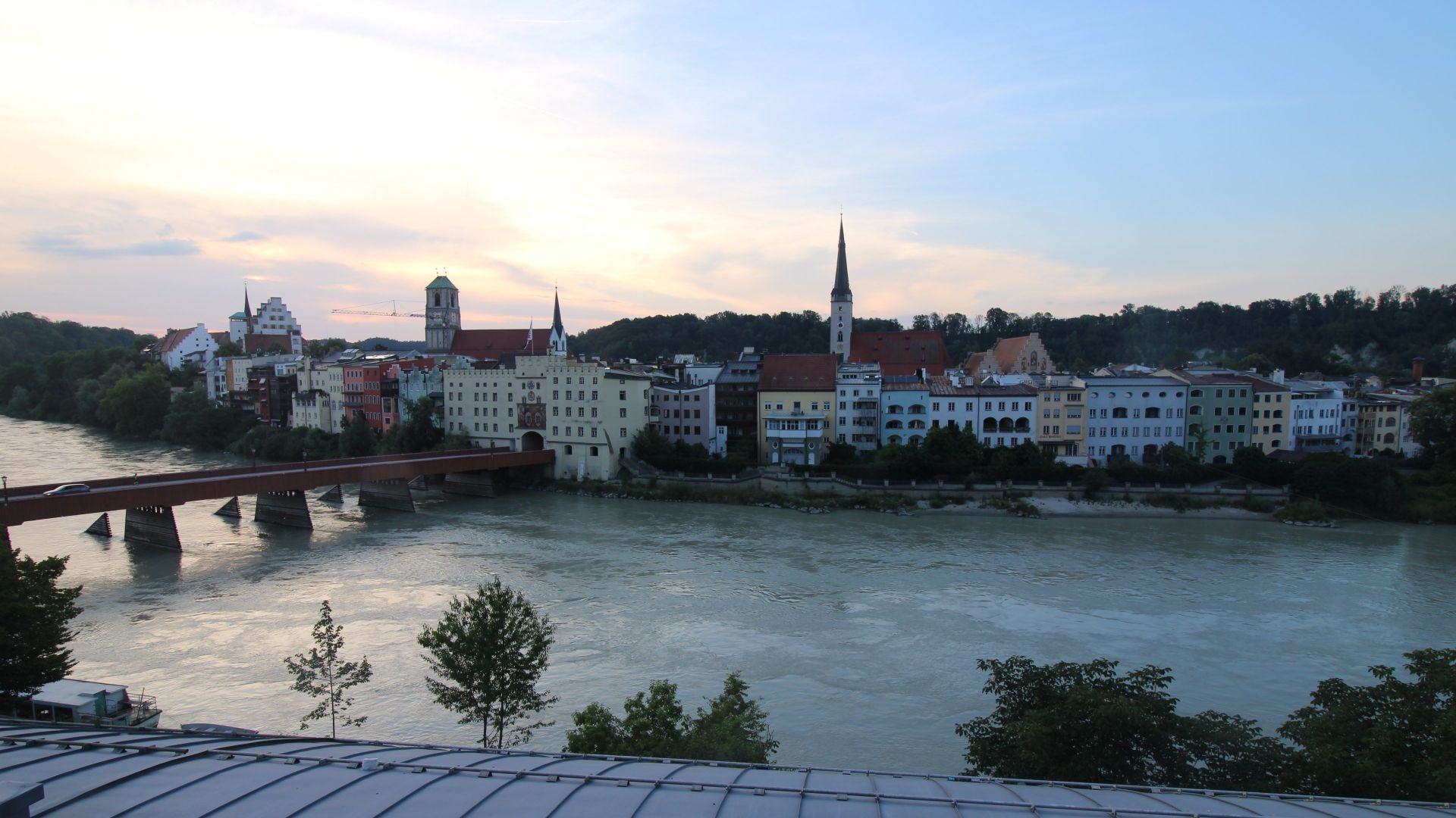 Archiv Foto Webcam Rote Brücke und Brucktor Wasserburg am Inn