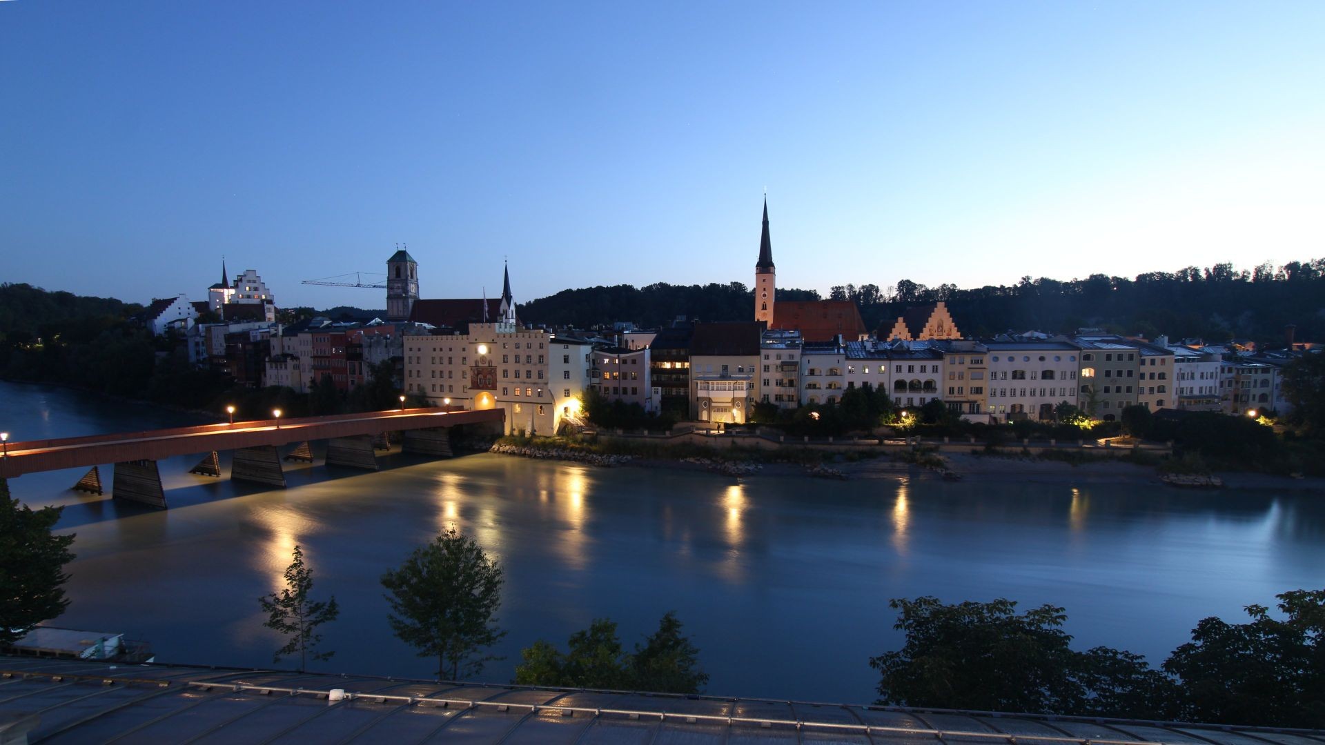 Archiv Foto Webcam Rote Brücke und Brucktor Wasserburg am Inn