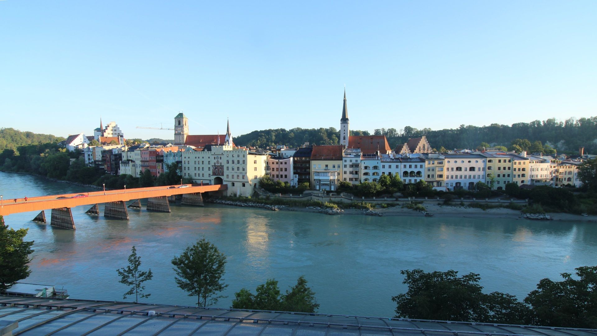 Archiv Foto Webcam Rote Brücke und Brucktor Wasserburg am Inn