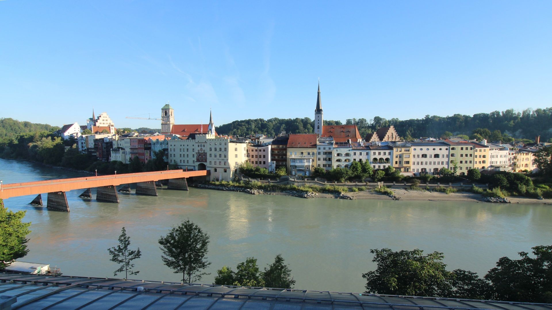 Archiv Foto Webcam Rote Brücke und Brucktor Wasserburg am Inn