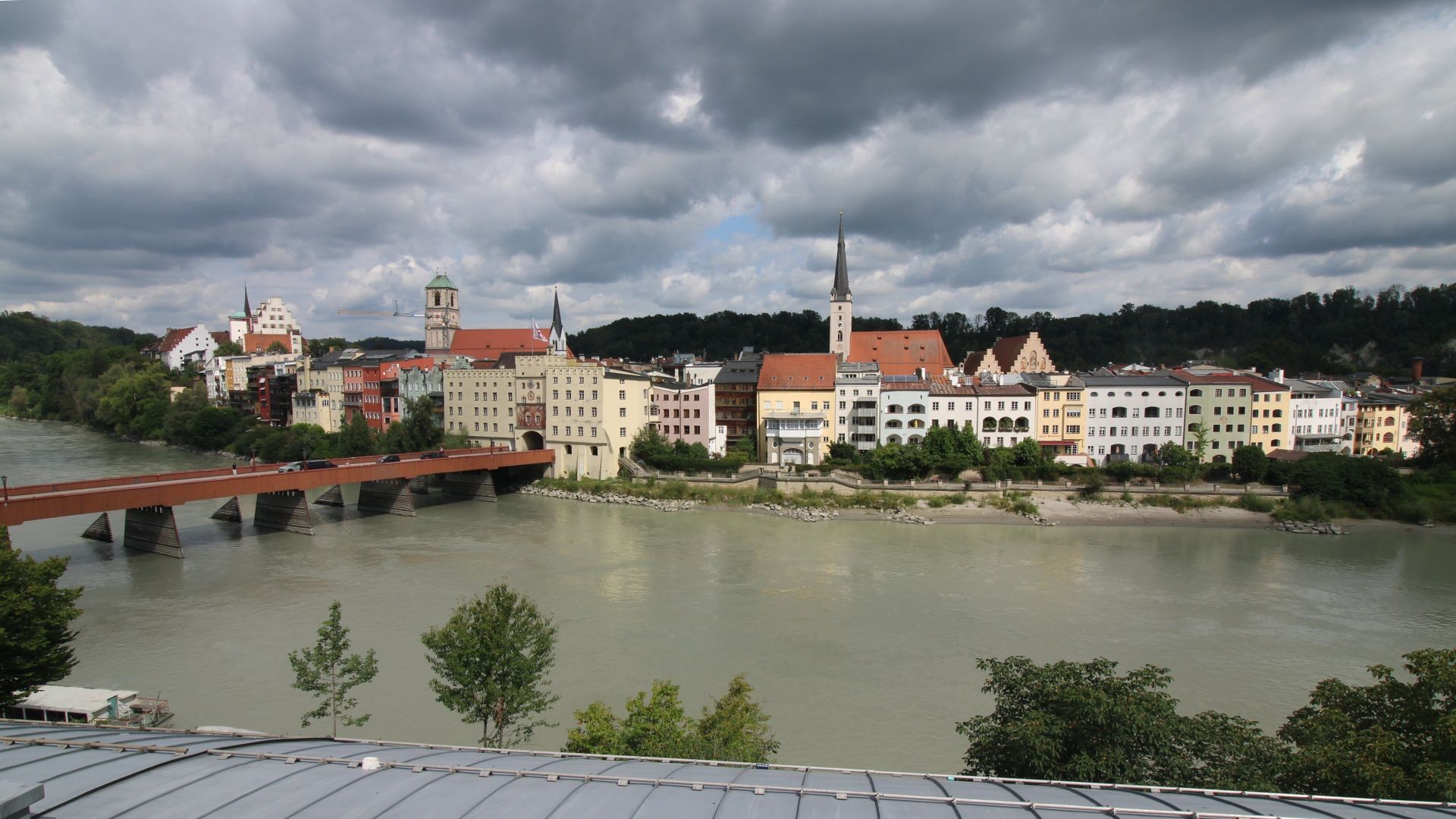 Archiv Foto Webcam Rote Brücke und Brucktor Wasserburg am Inn