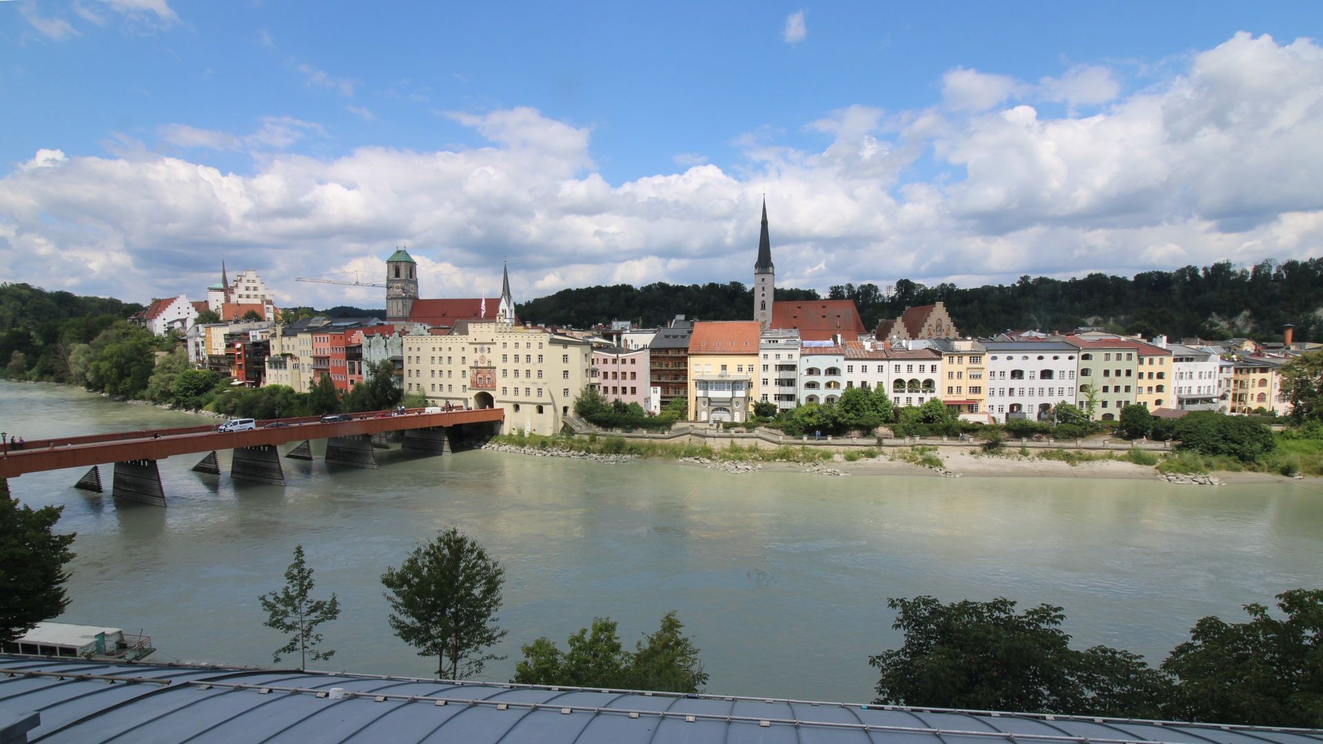 Archiv Foto Webcam Rote Brücke und Brucktor Wasserburg am Inn