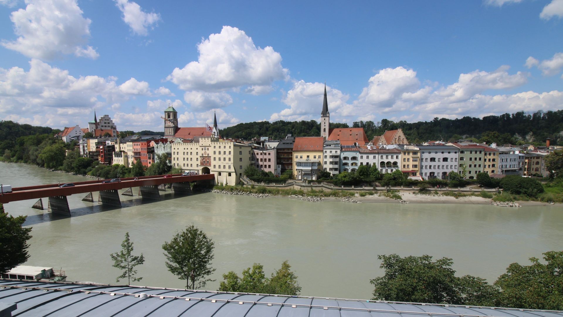 Archiv Foto Webcam Rote Brücke und Brucktor Wasserburg am Inn