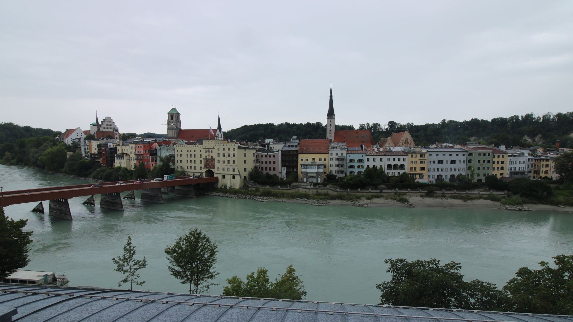 Archiv Foto Webcam Rote Brücke und Brucktor Wasserburg am Inn