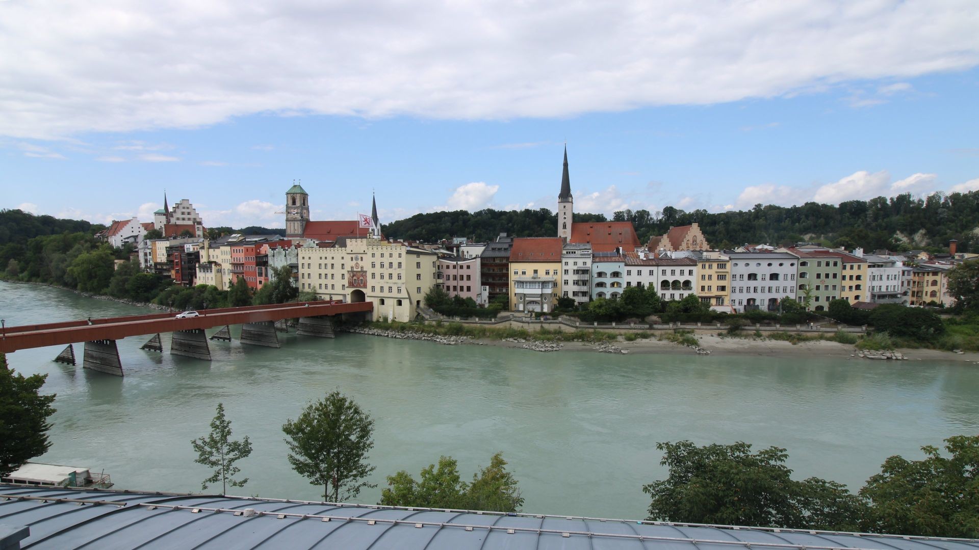 Archiv Foto Webcam Rote Brücke und Brucktor Wasserburg am Inn