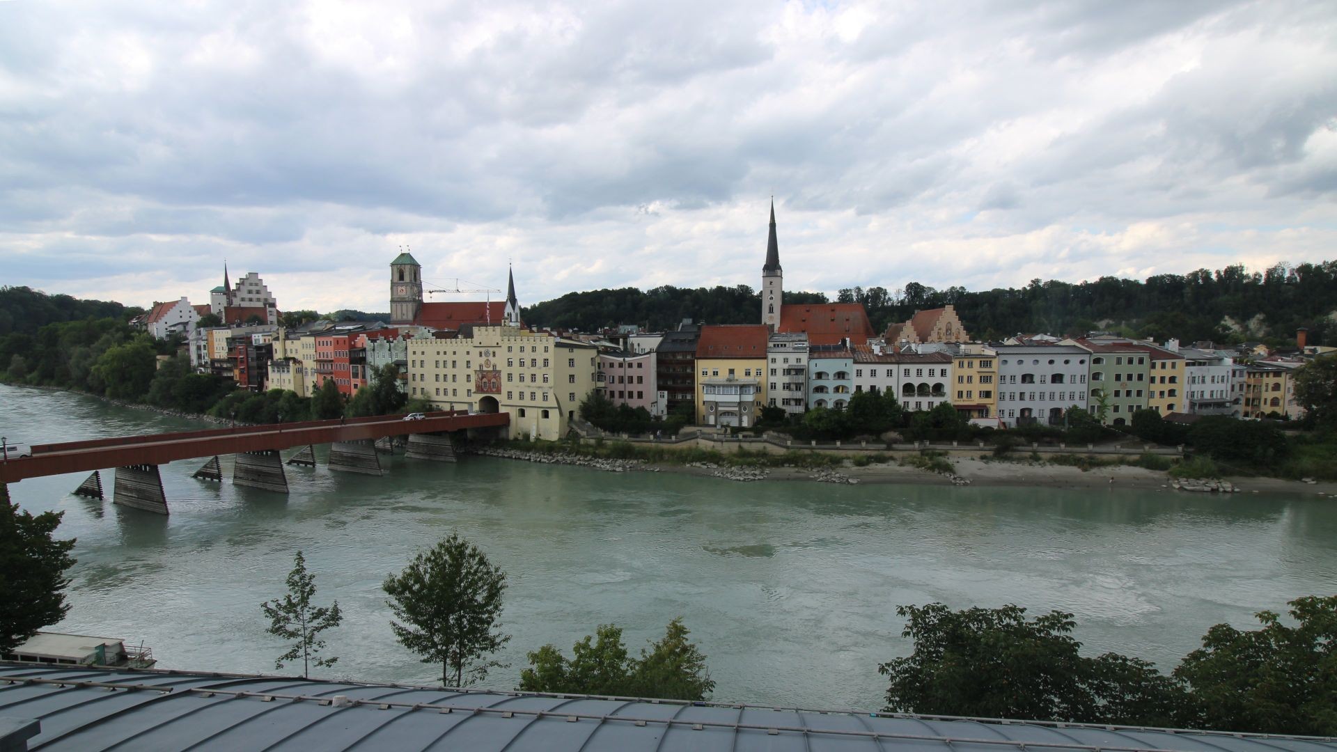 Archiv Foto Webcam Rote Brücke und Brucktor Wasserburg am Inn