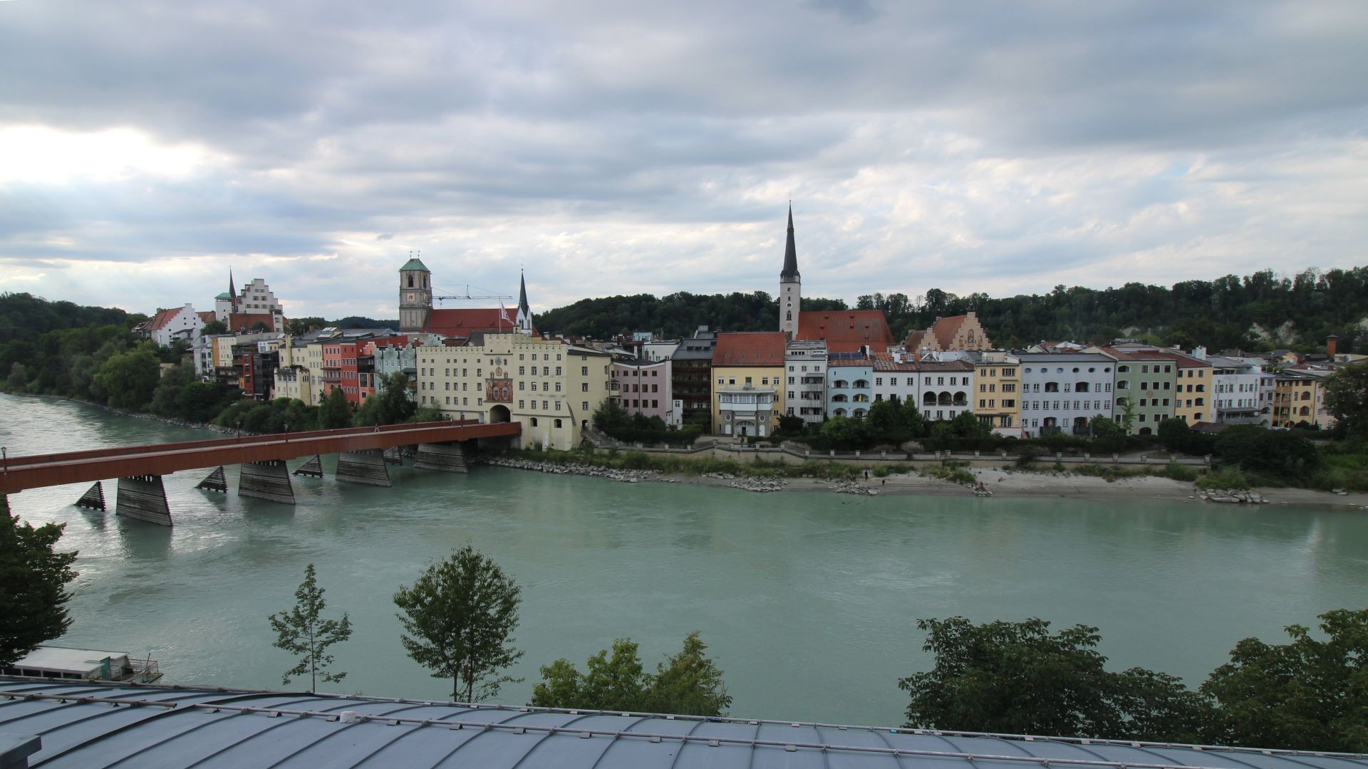 Archiv Foto Webcam Rote Brücke und Brucktor Wasserburg am Inn