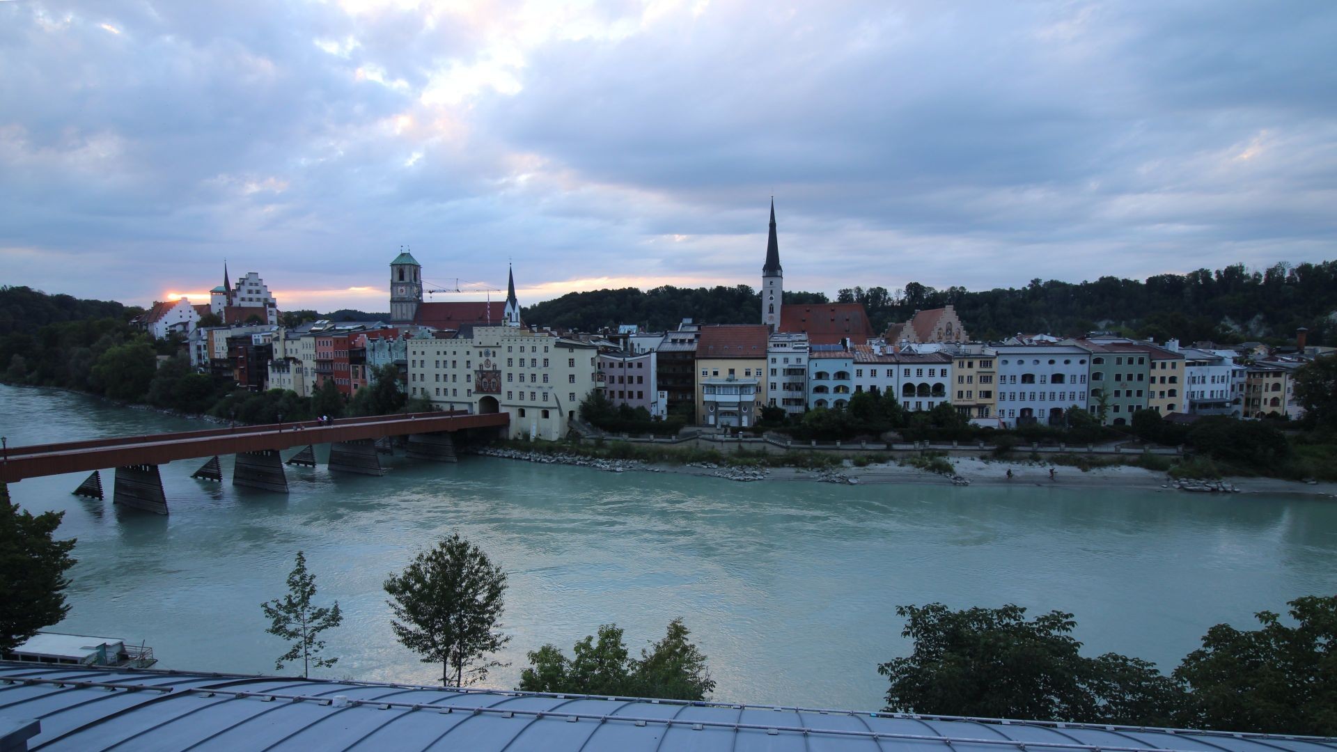 Archiv Foto Webcam Rote Brücke und Brucktor Wasserburg am Inn
