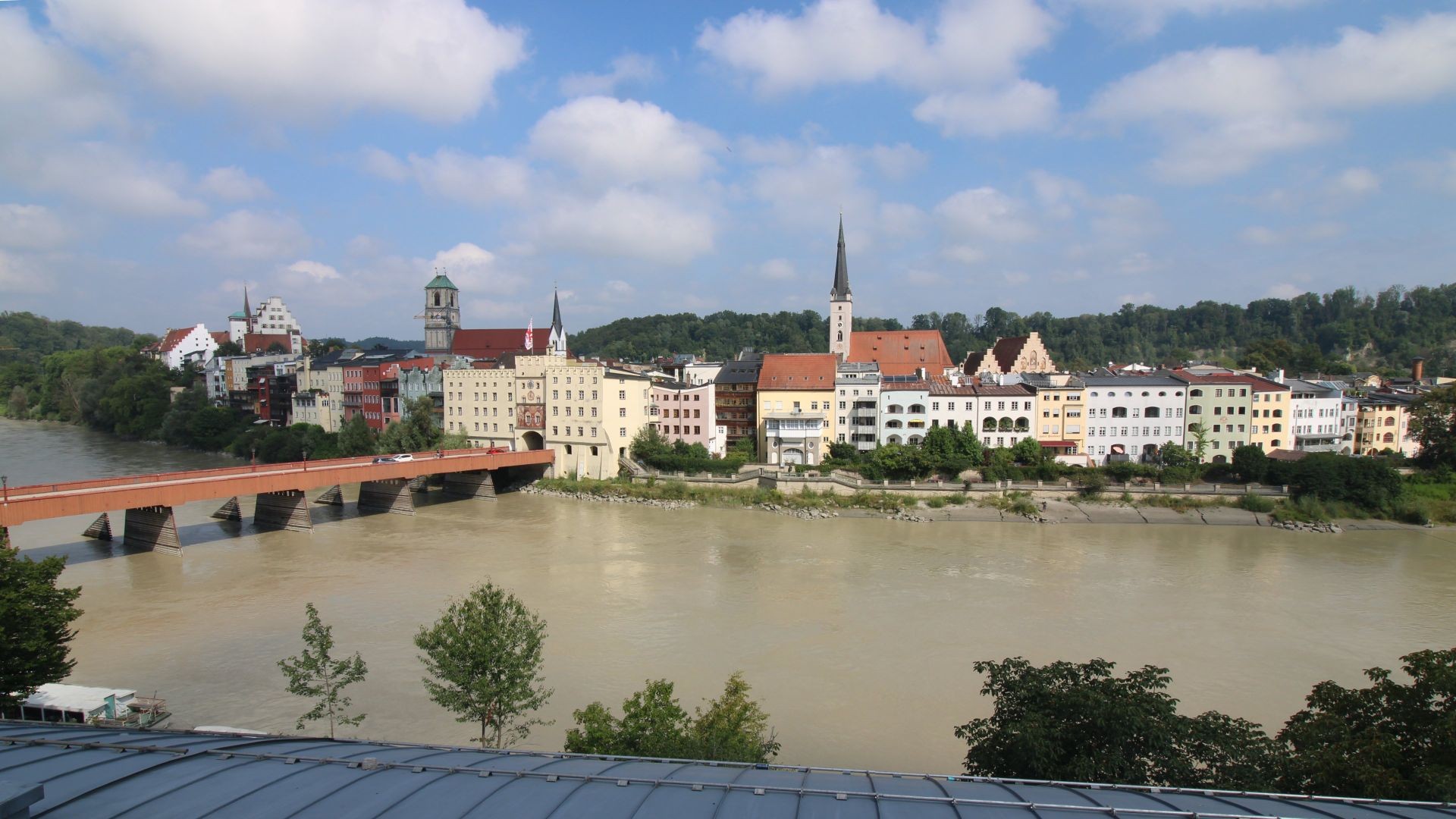 Archiv Foto Webcam Rote Brücke und Brucktor Wasserburg am Inn