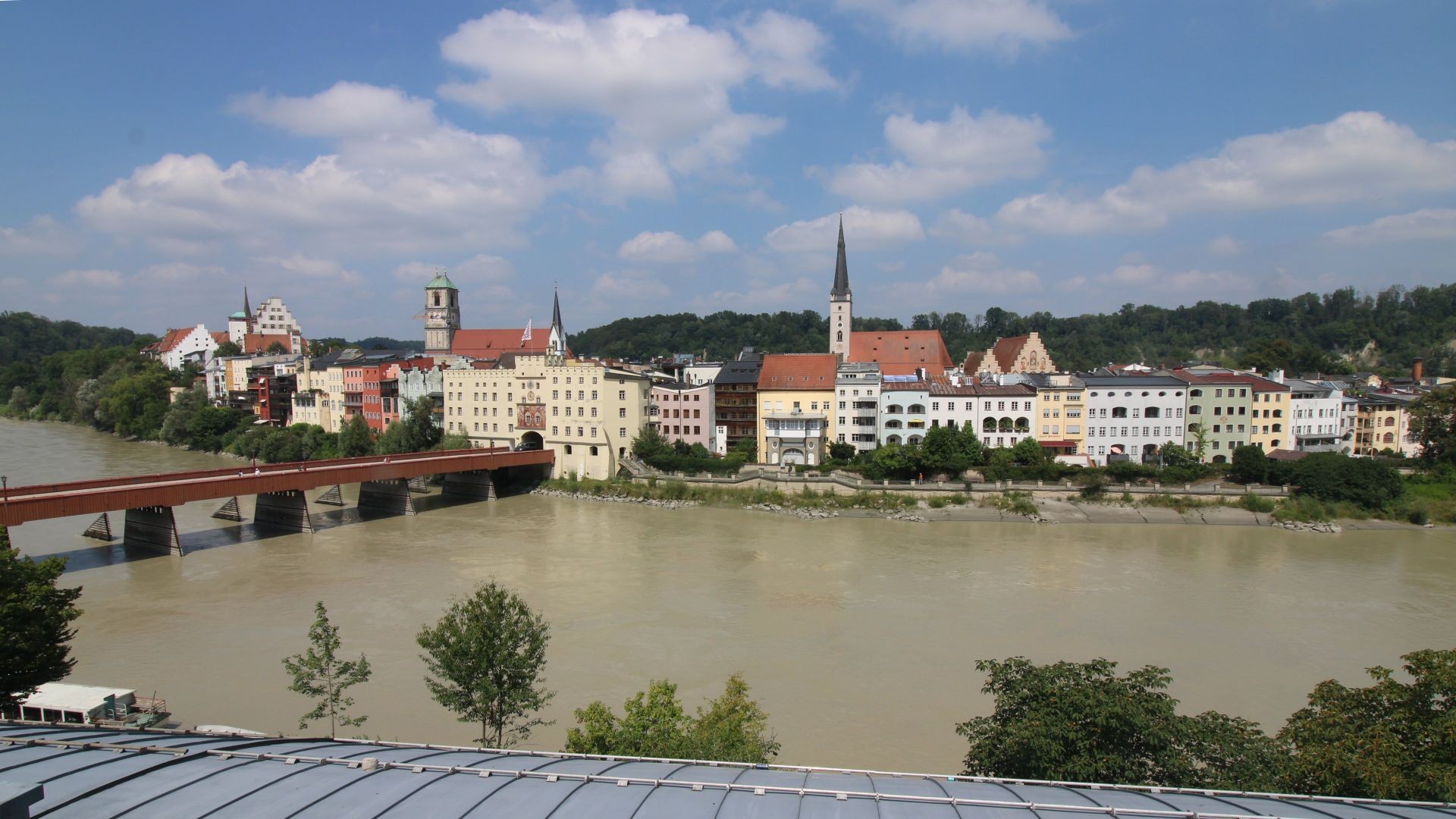 Archiv Foto Webcam Rote Brücke und Brucktor Wasserburg am Inn