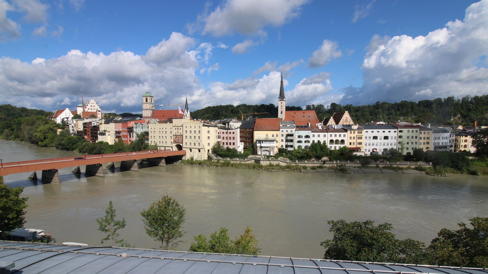 Archiv Foto Webcam Rote Brücke und Brucktor Wasserburg am Inn