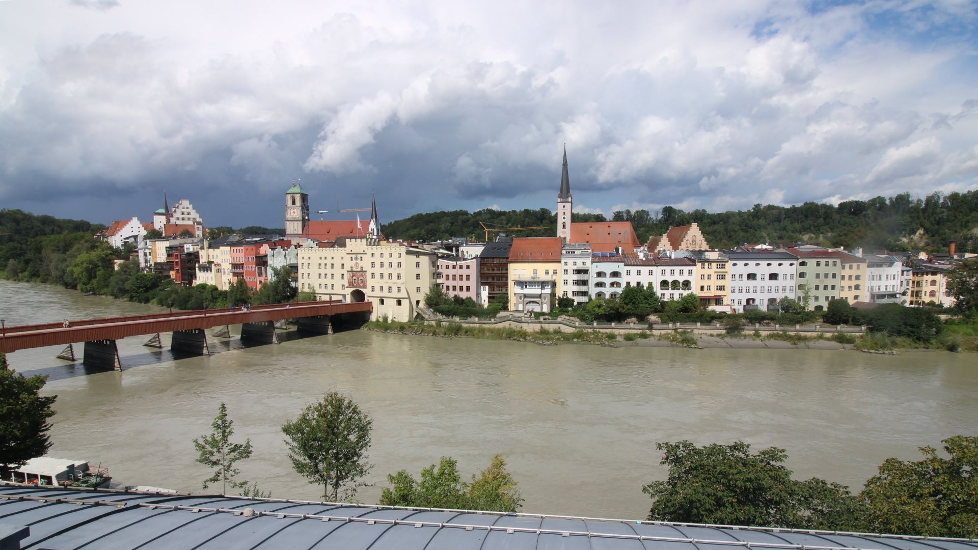 Archiv Foto Webcam Rote Brücke und Brucktor Wasserburg am Inn