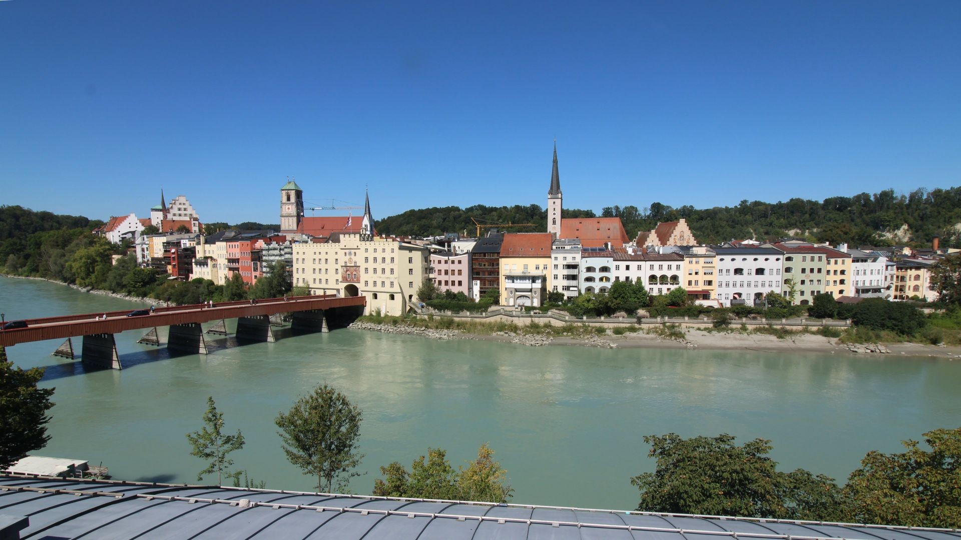 Archiv Foto Webcam Rote Brücke und Brucktor Wasserburg am Inn