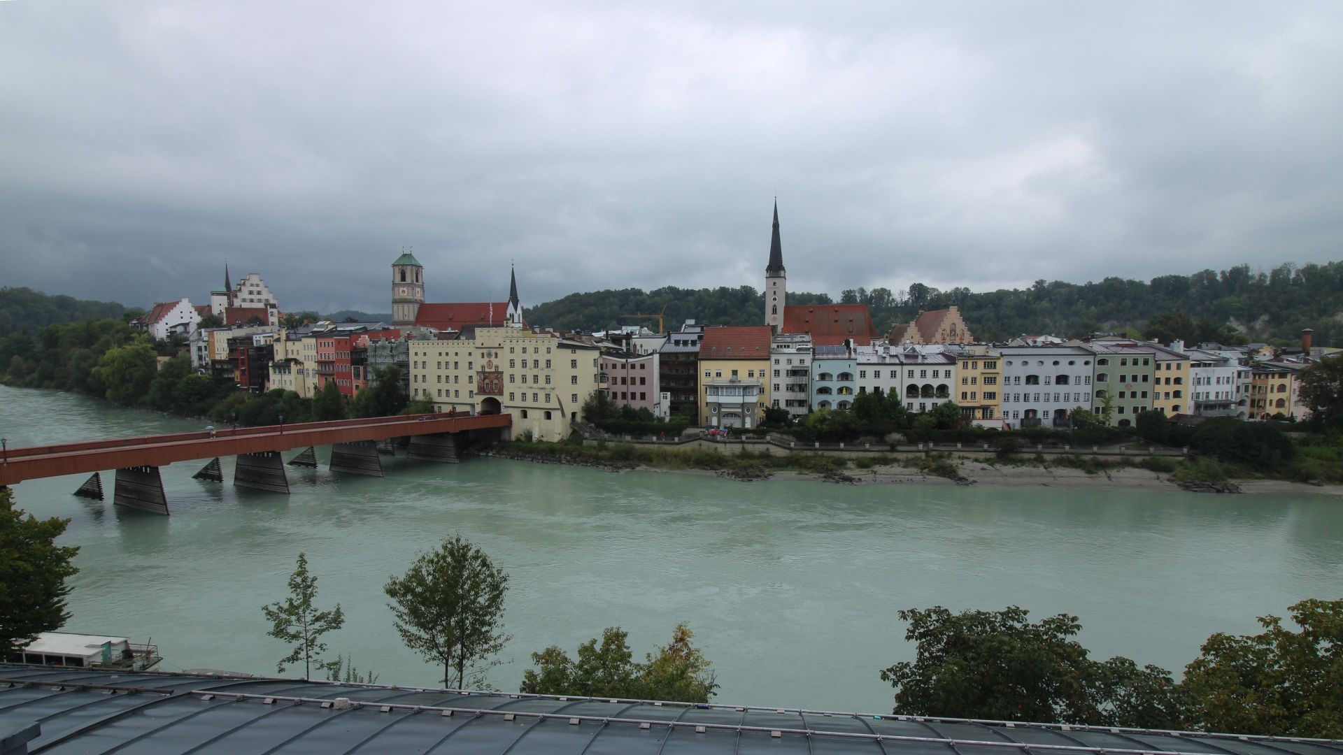 Archiv Foto Webcam Rote Brücke und Brucktor Wasserburg am Inn