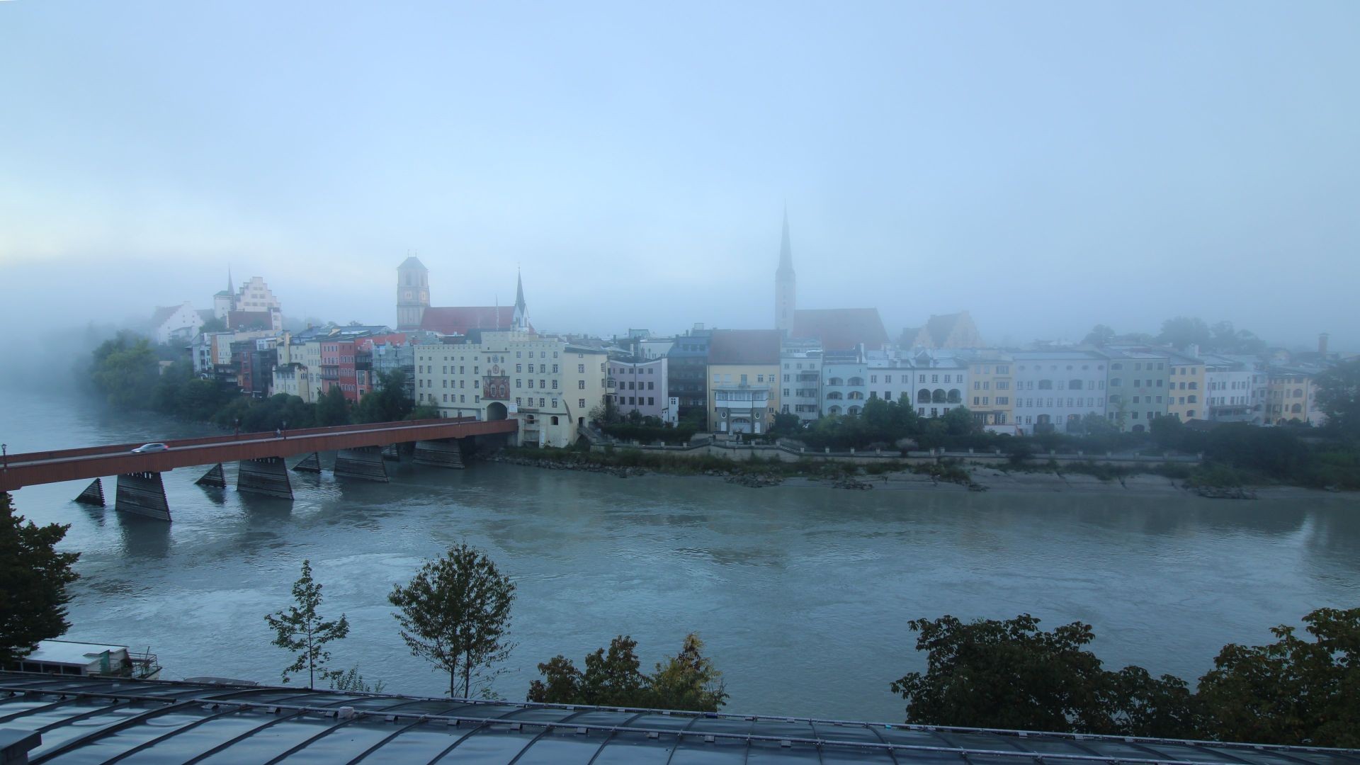 Archiv Foto Webcam Rote Brücke und Brucktor Wasserburg am Inn